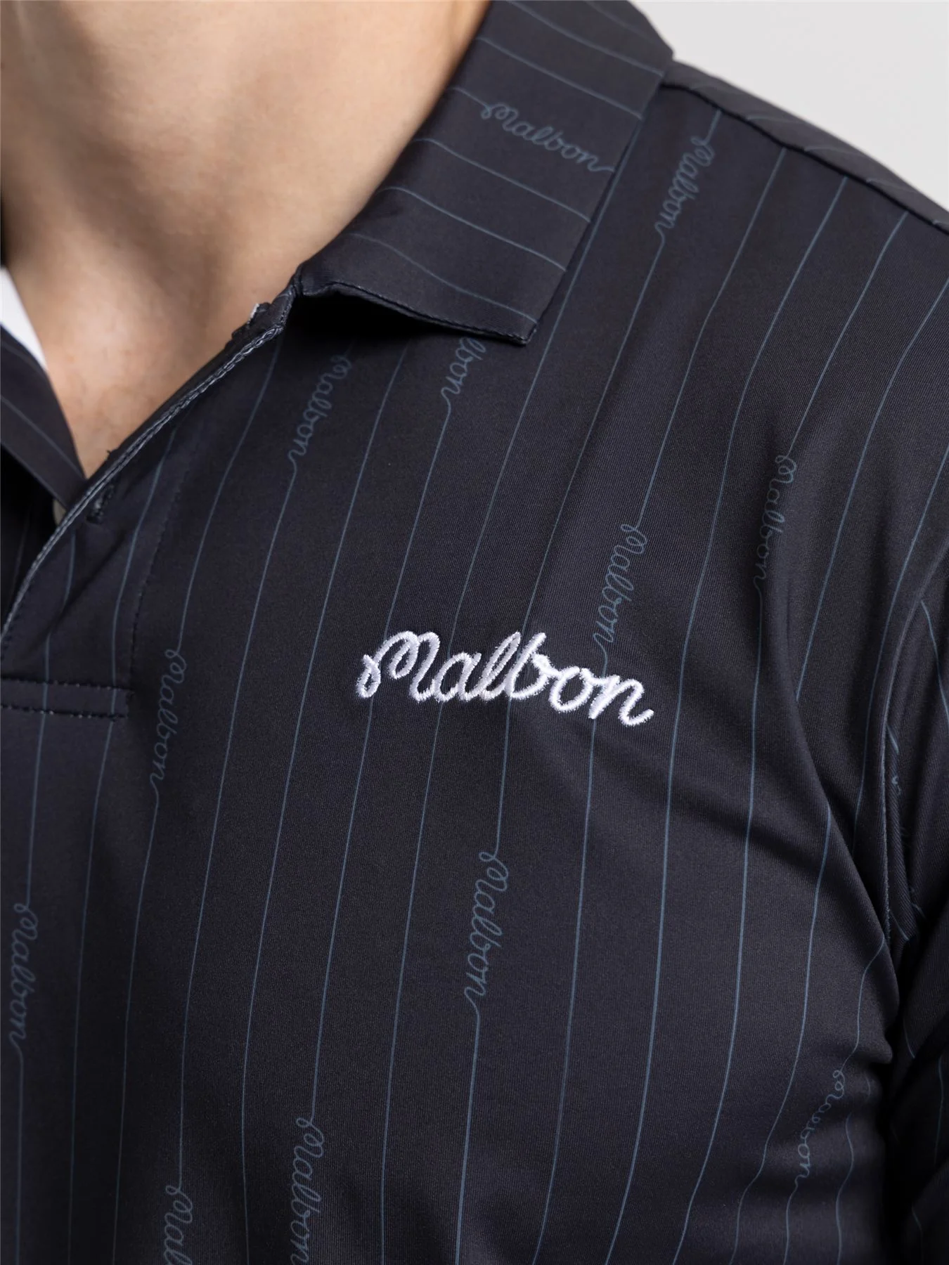 Evergreen Performance Pique Polo Black/Cool Grey - Image 5