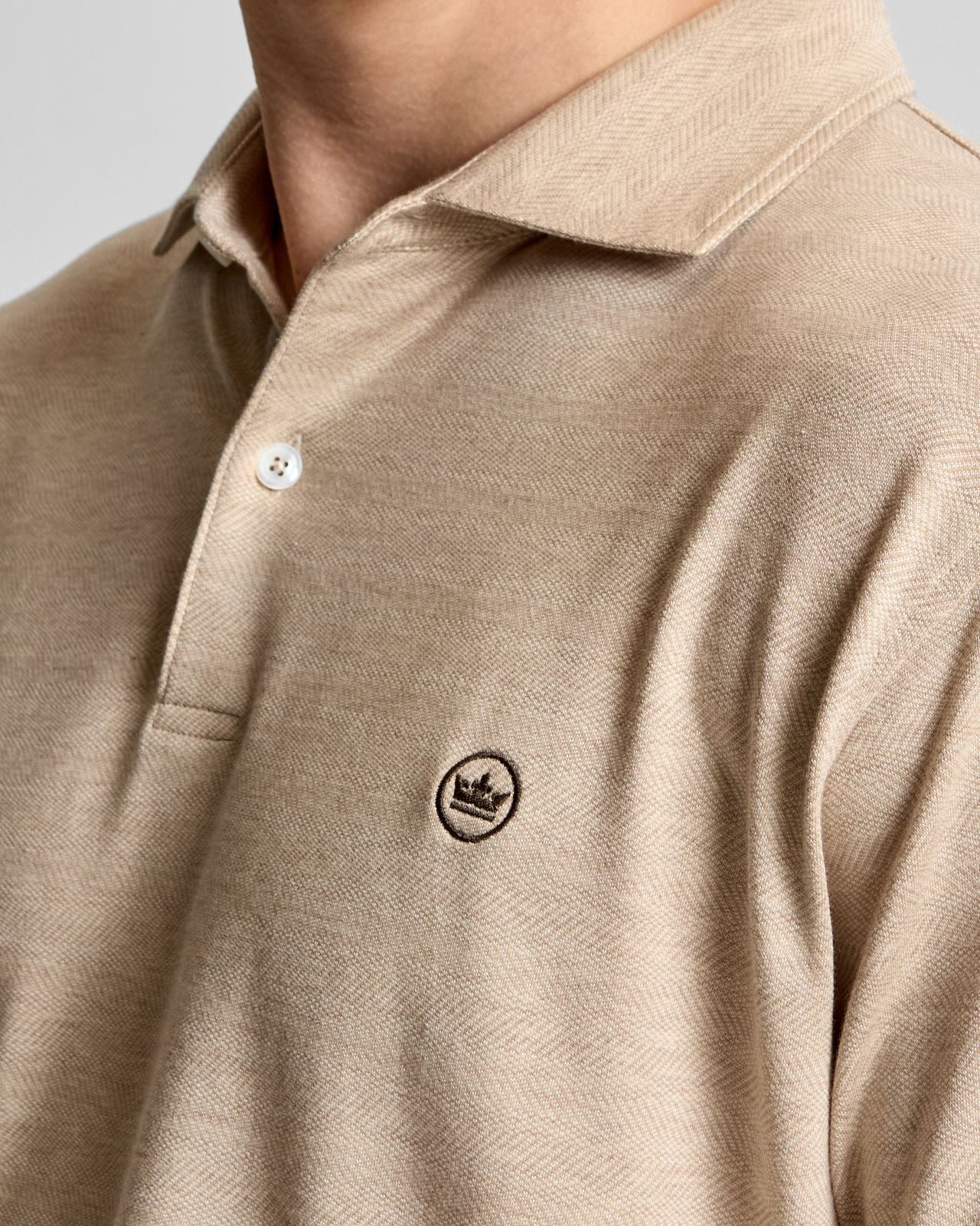 Excursionist Flex Herringbone Knit Polo Truffle - Image 5