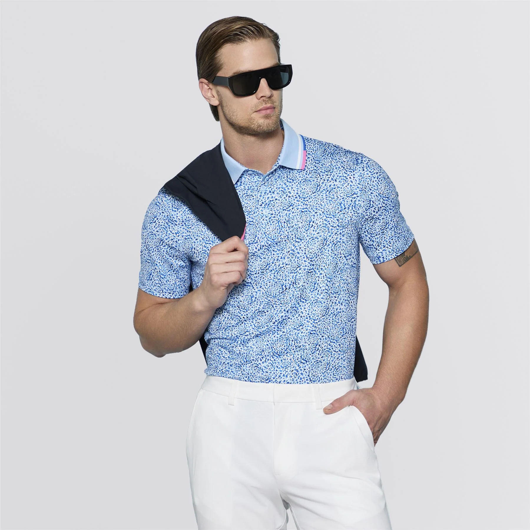 Fireworks Print Tech Jersey Polo Baja - Image 5