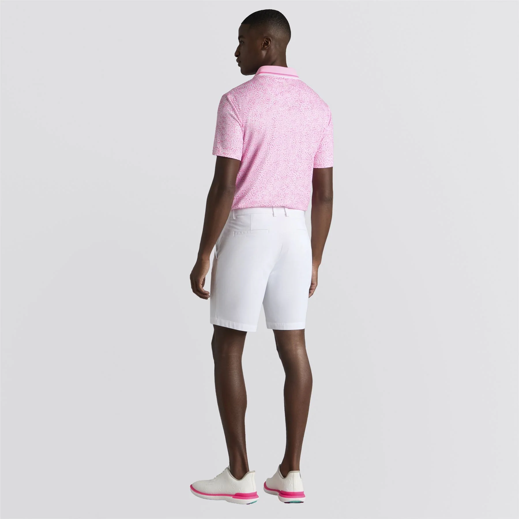 Fireworks Print Tech Jersey Polo Blush - Image 3