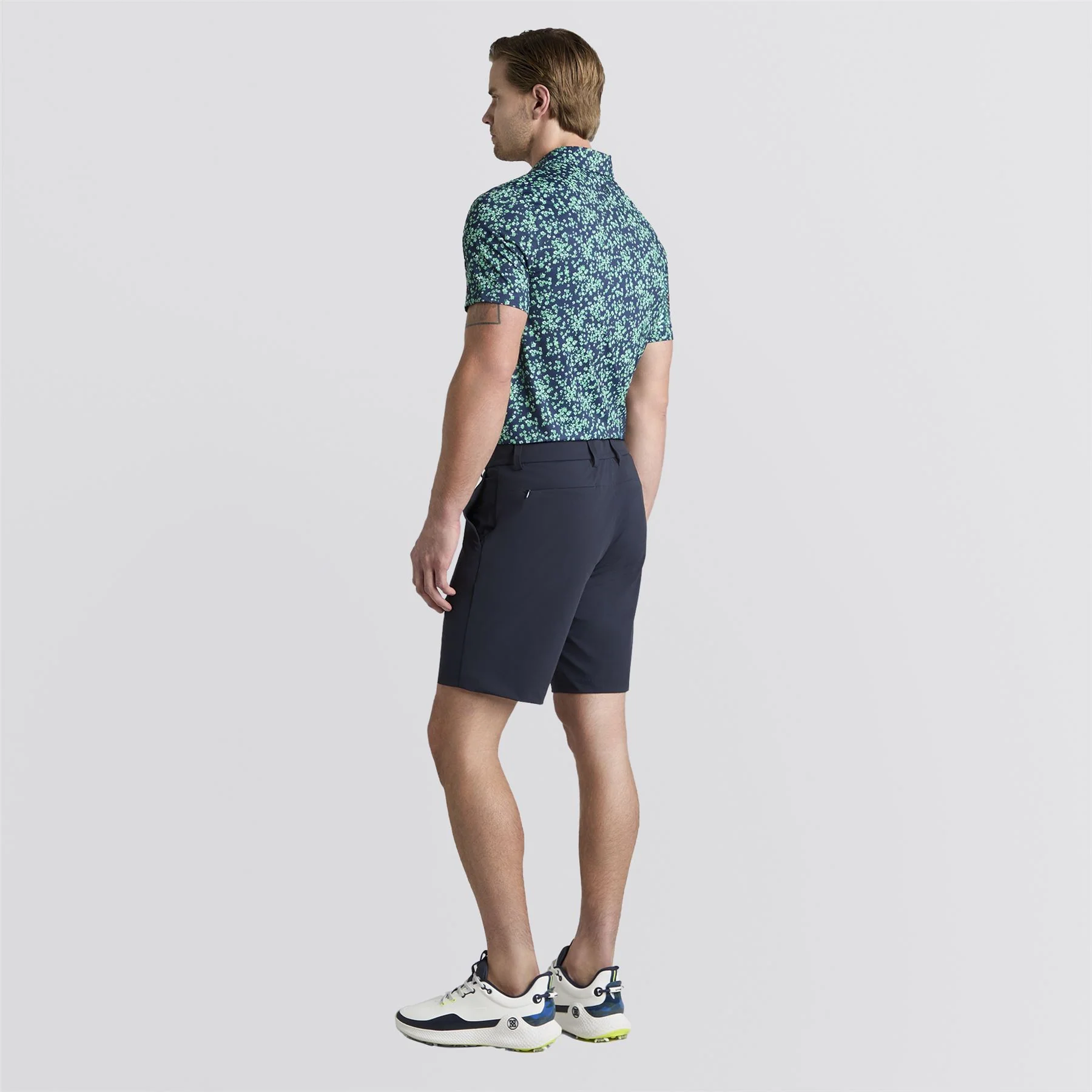 Floral Print Tech Jersey Polo Clover - Image 3