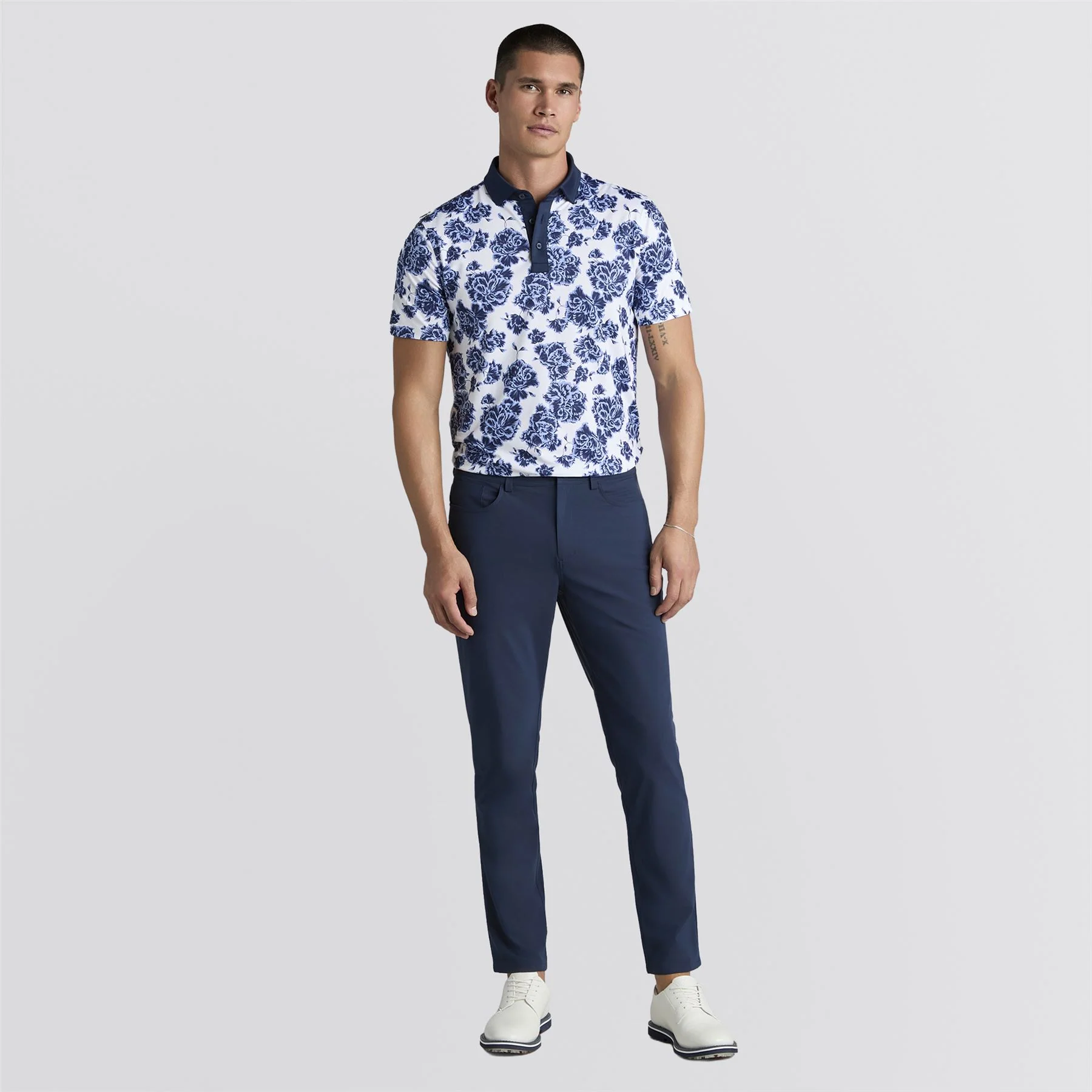 Floral Print Tech Jersey Polo Willow - Image 2