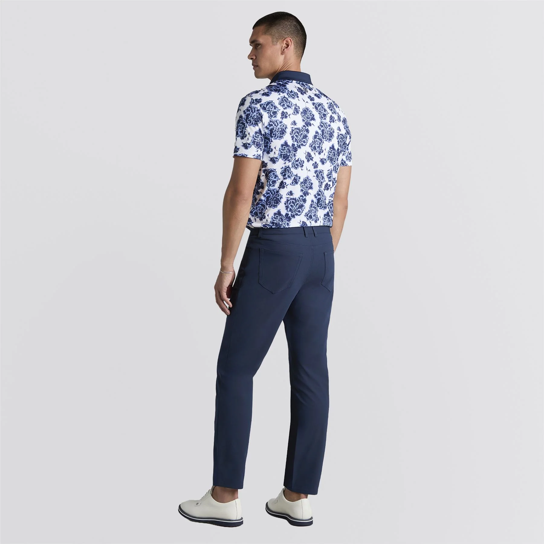 Floral Print Tech Jersey Polo Willow - Image 3