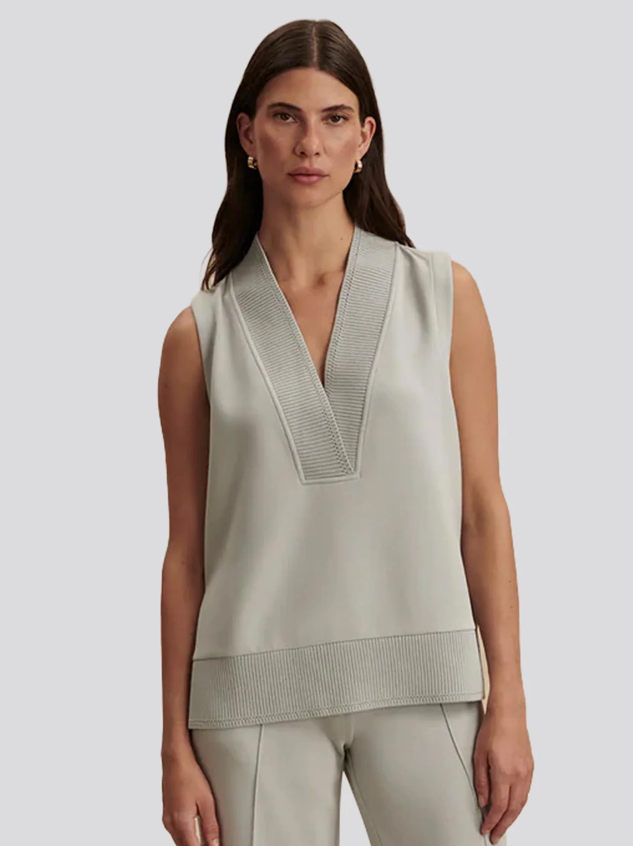 Frieda V-Neck Tank Top Top Blue Clay