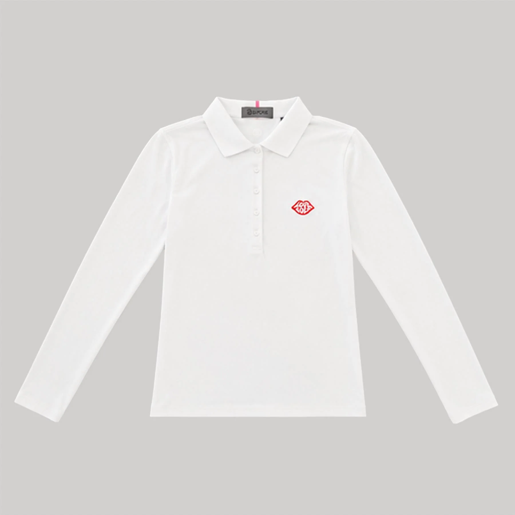G/FORE x TRENDYGOLF Love Golf Ribbed Tech Nylon LS Polo Snow