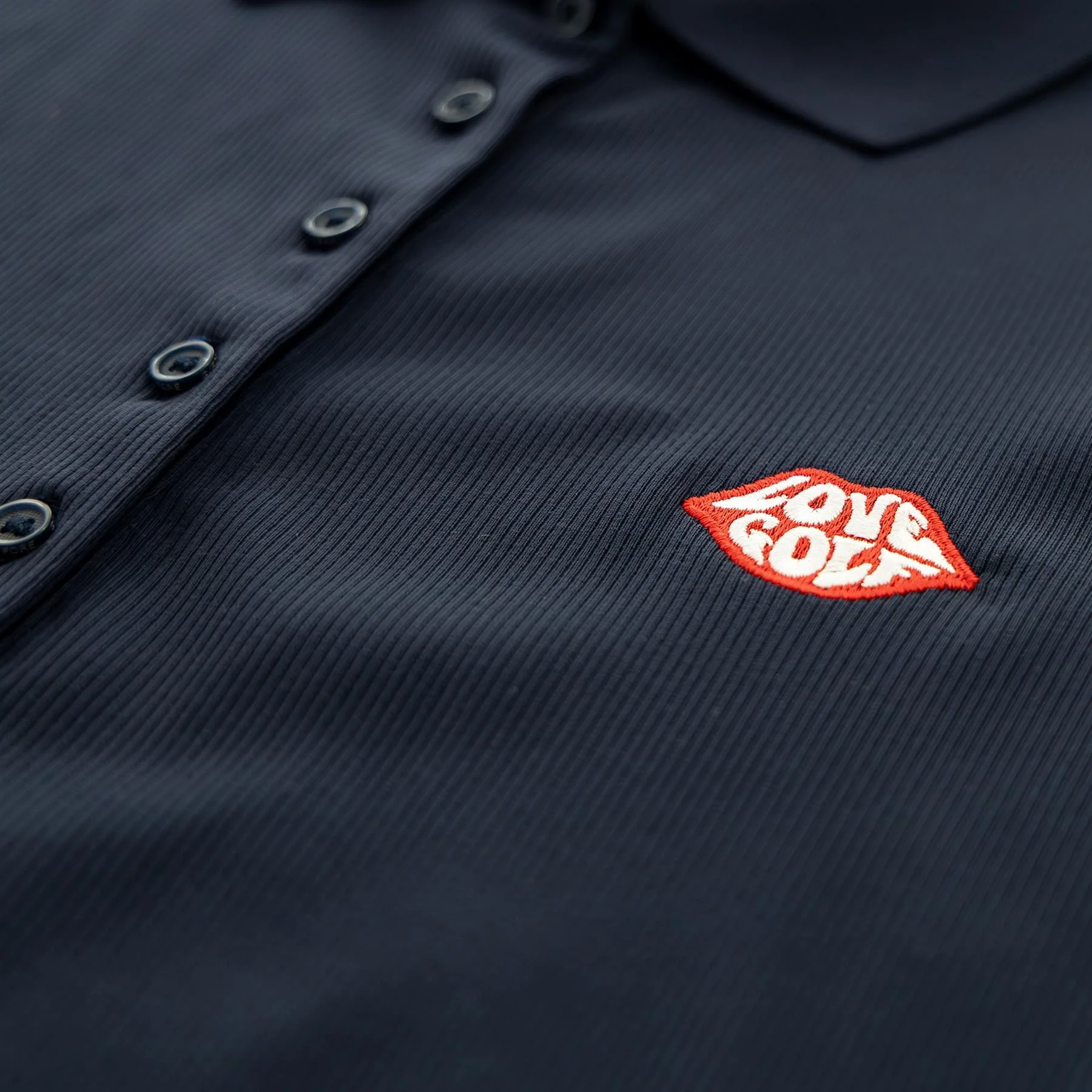 G/FORE x TRENDYGOLF Love Golf Ribbed Tech Nylon Polo Twilight - Image 3