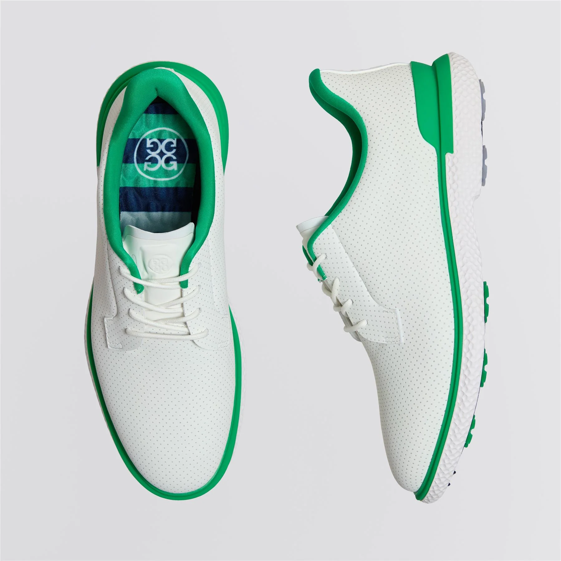 Gallivan2R Perforated Kiltie Spikeless Golf Shoe Snow/Clover - Image 4
