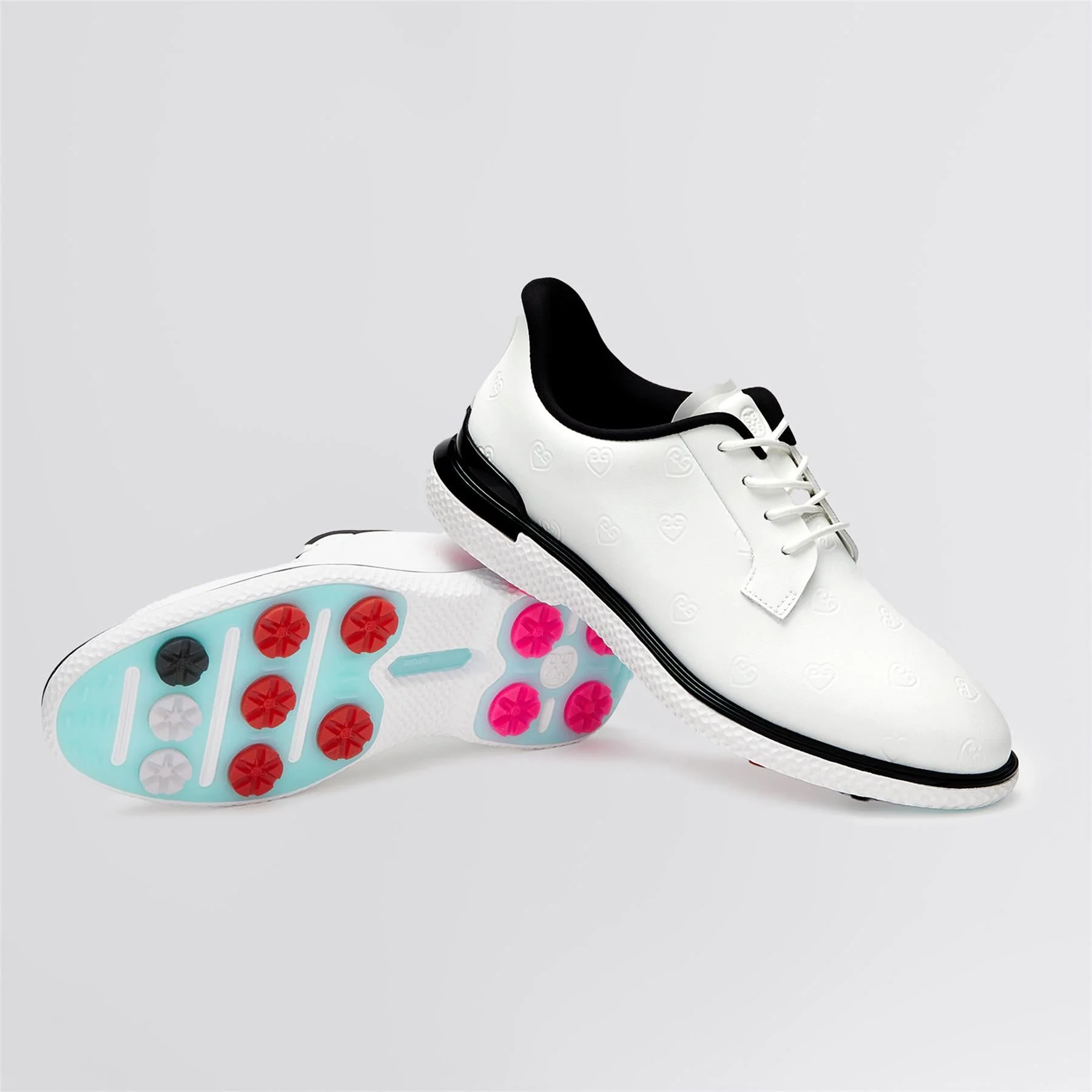 GALLIVAN2R TPU Heart G's Kiltie Golf Shoes Snow/Onyx - Image 3