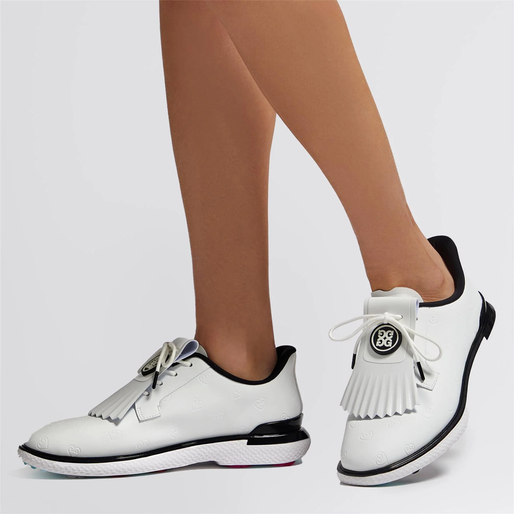 GALLIVAN2R TPU Heart G's Kiltie Golf Shoes Snow/Onyx - Image 8