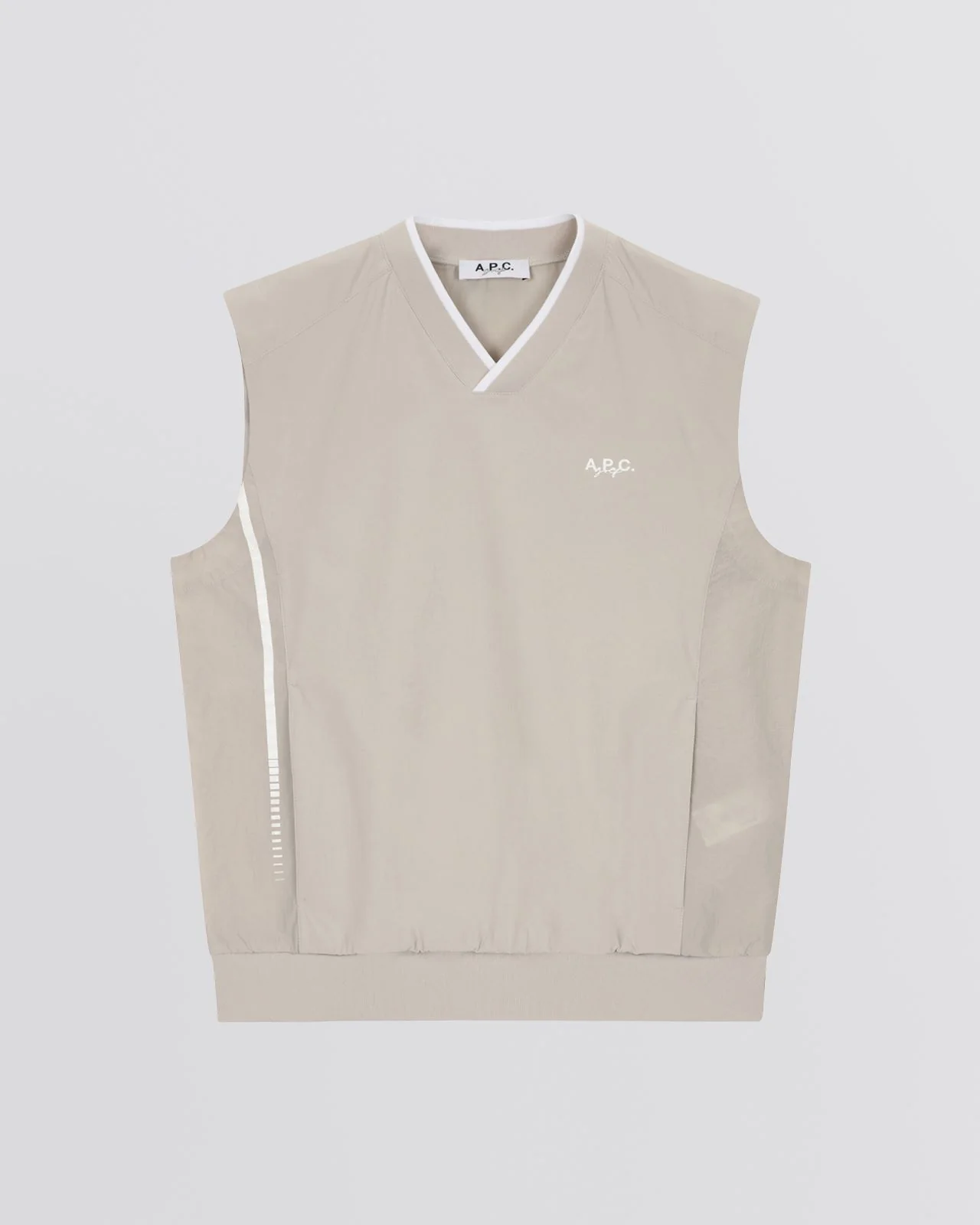 Gaspard V-Neck Woven Vest Grey - Image 6