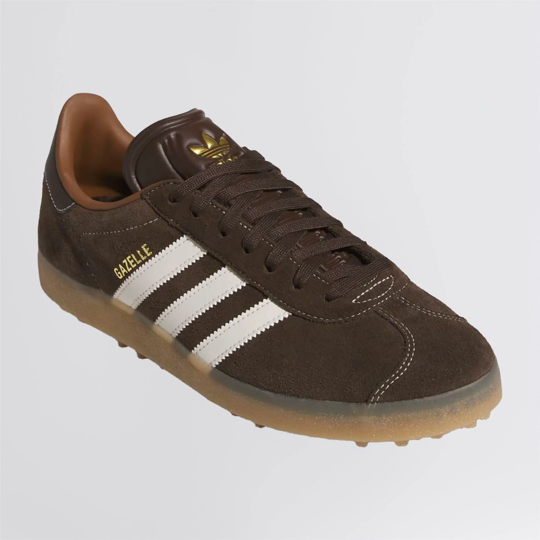 Gazelle Spikeless Golf Shoes Dark Brown/Chalk White - Image 3