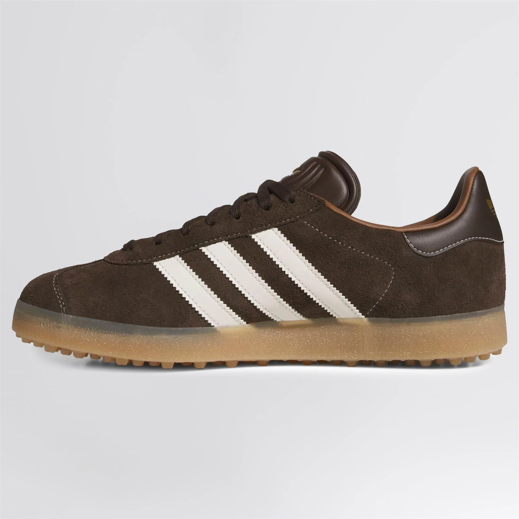 Gazelle Spikeless Golf Shoes Dark Brown/Chalk White - Image 7
