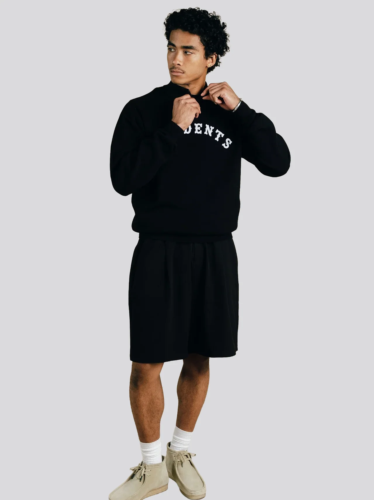 Giovant Knit Quarter-Zip Sweater Black - Image 2