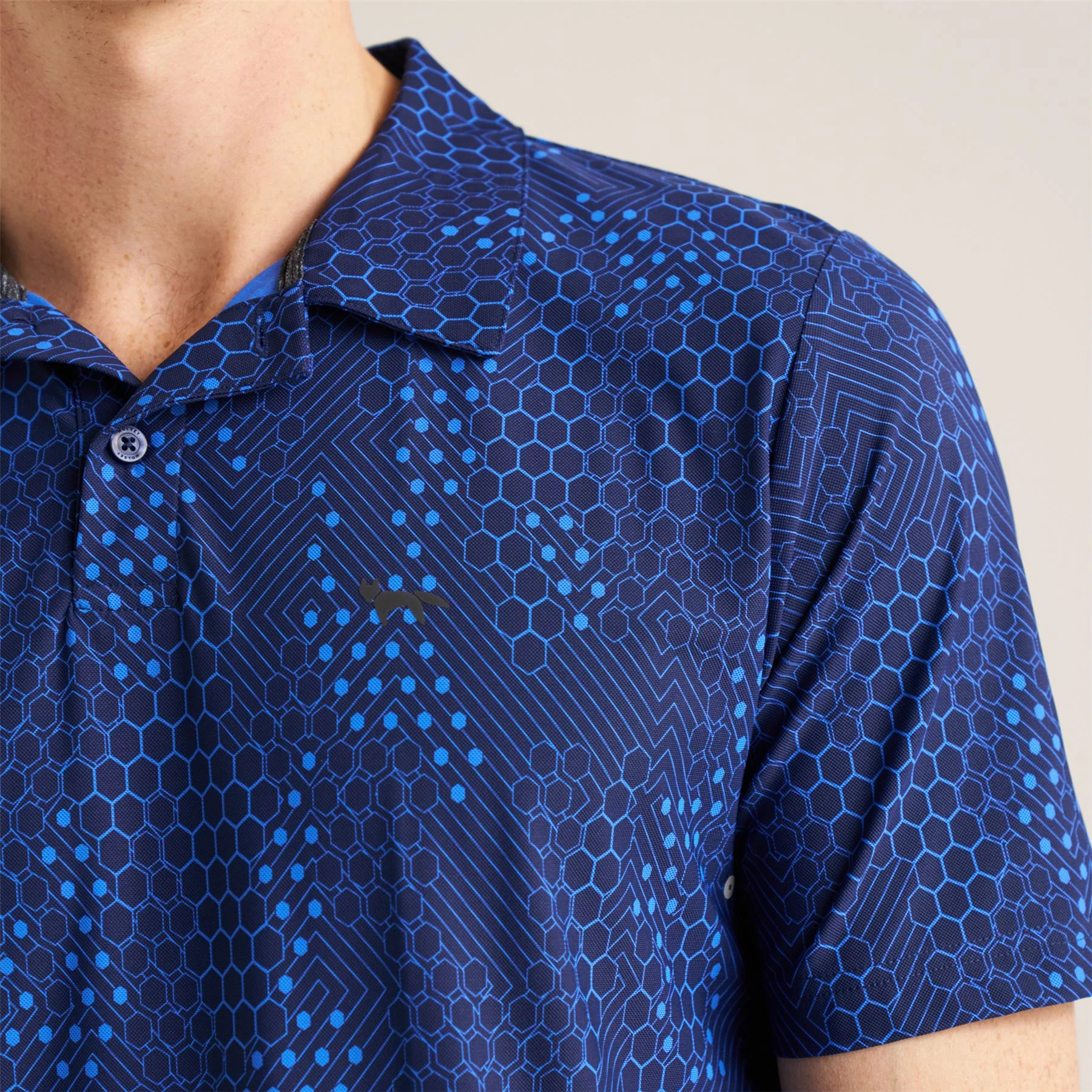 AOP Tech Camo Polo Blue - Image 3