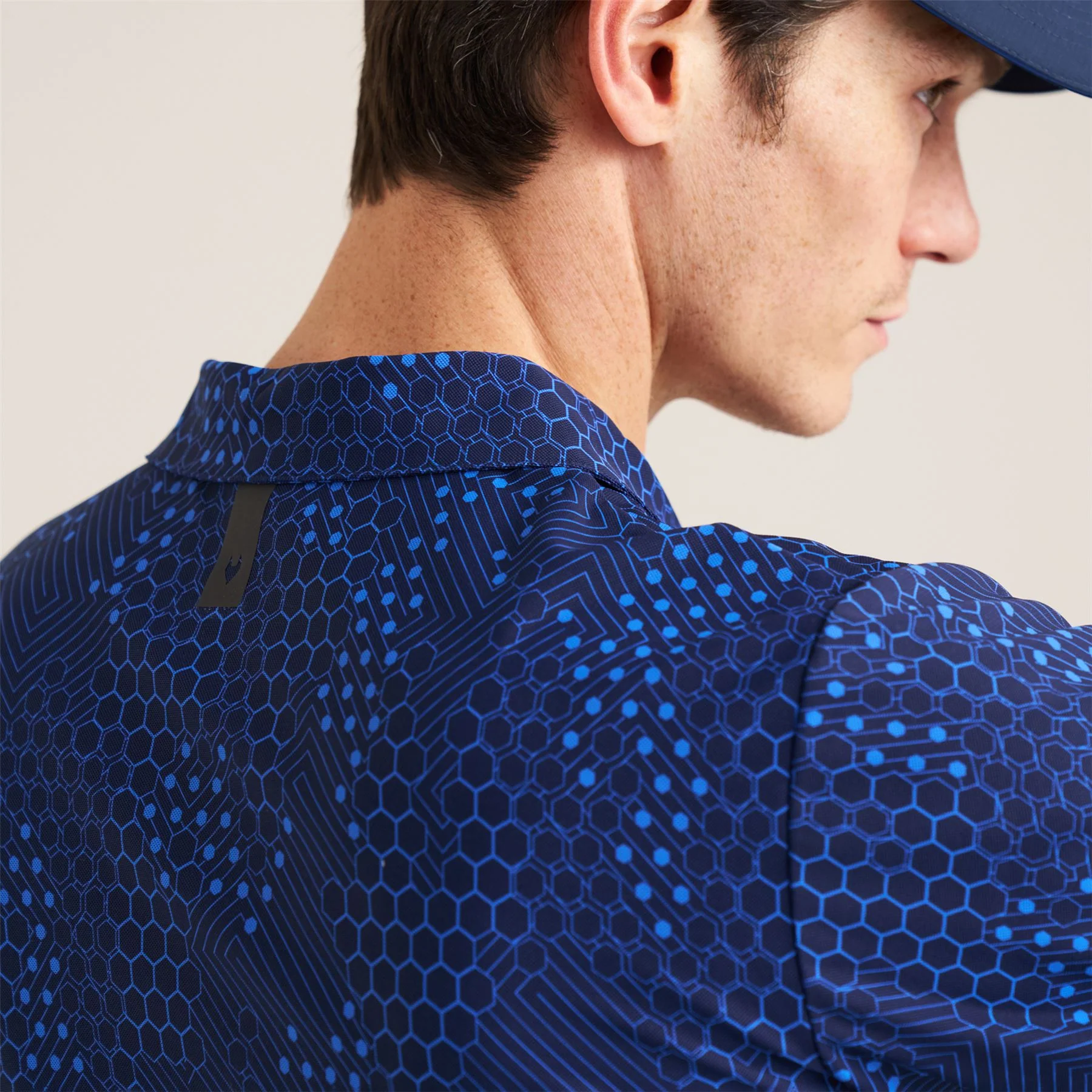 AOP Tech Camo Polo Blue - Image 6