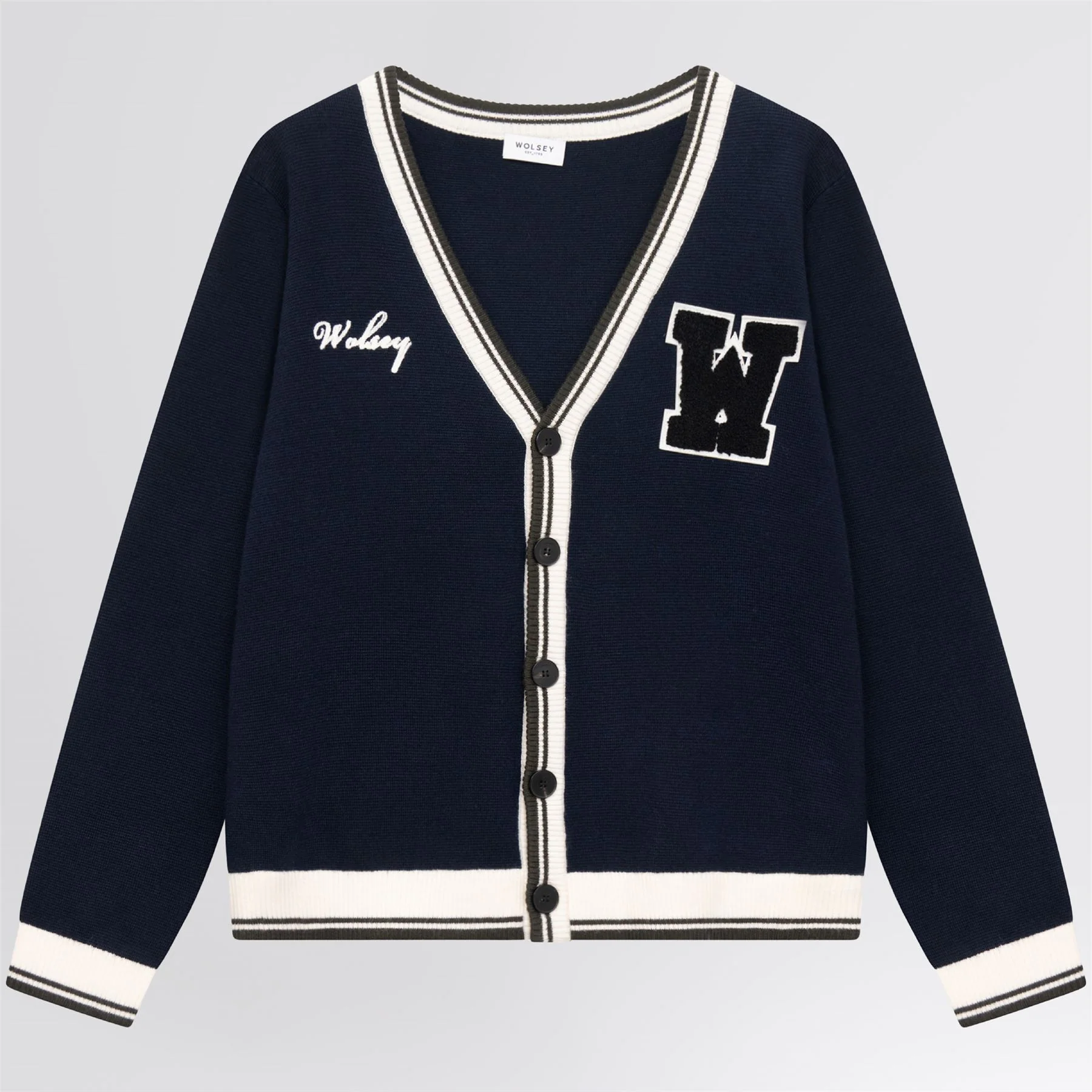 Golf Club Merino Wool Cardigan Navy - Image 11