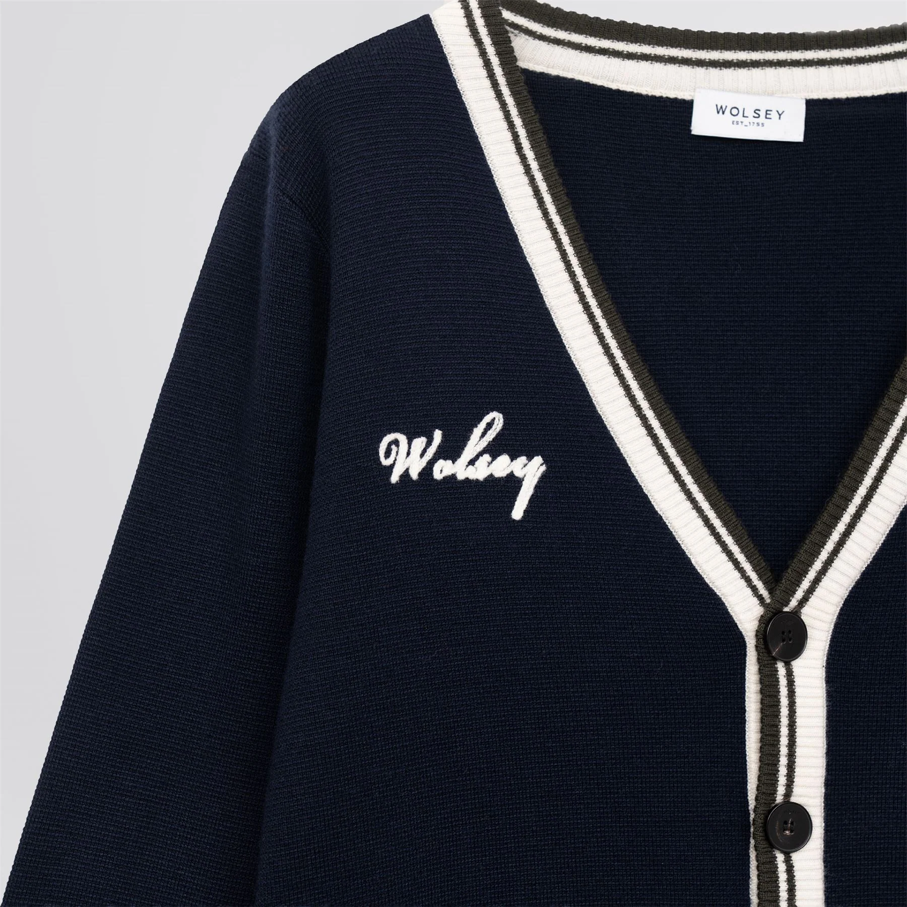 Golf Club Merino Wool Cardigan Navy - Image 9