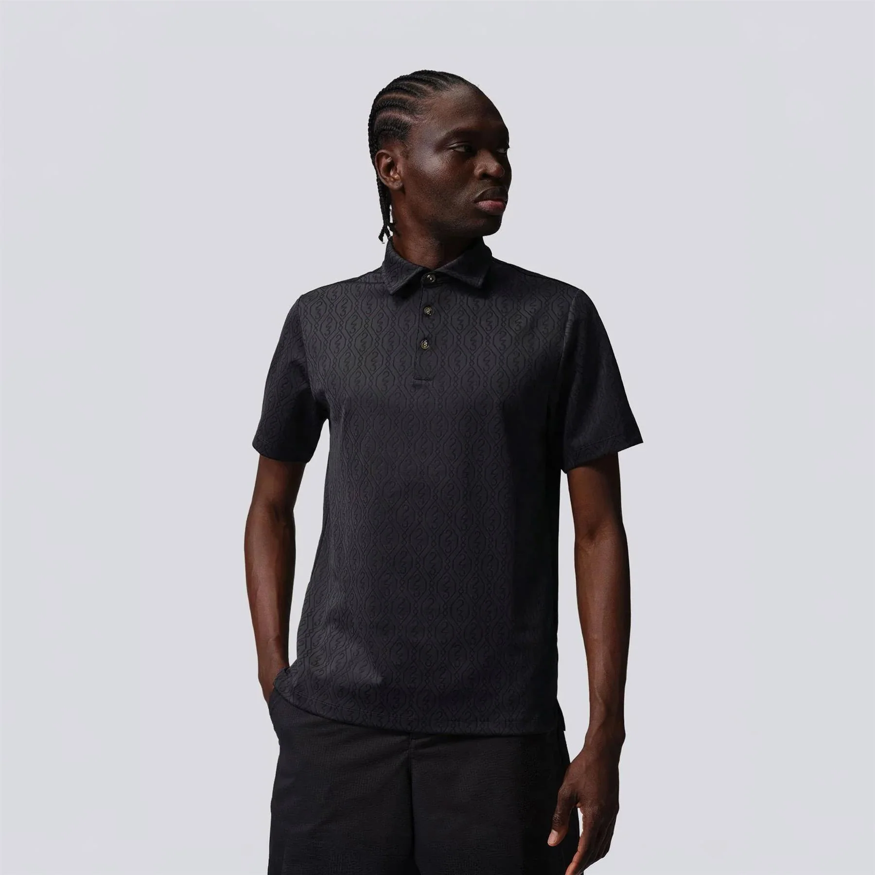 Golf Jacquard Polo Black