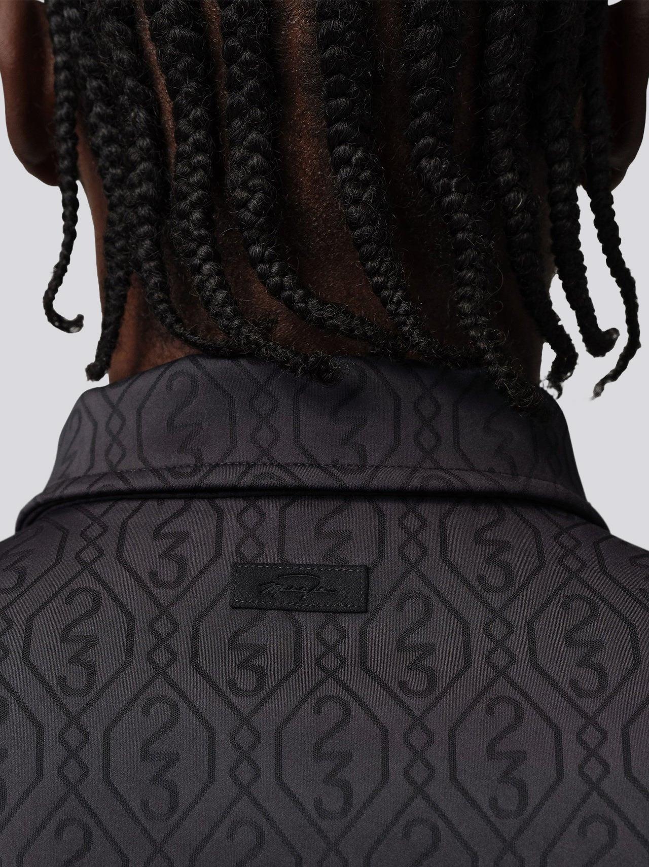 Golf Jacquard Polo Black - Image 4