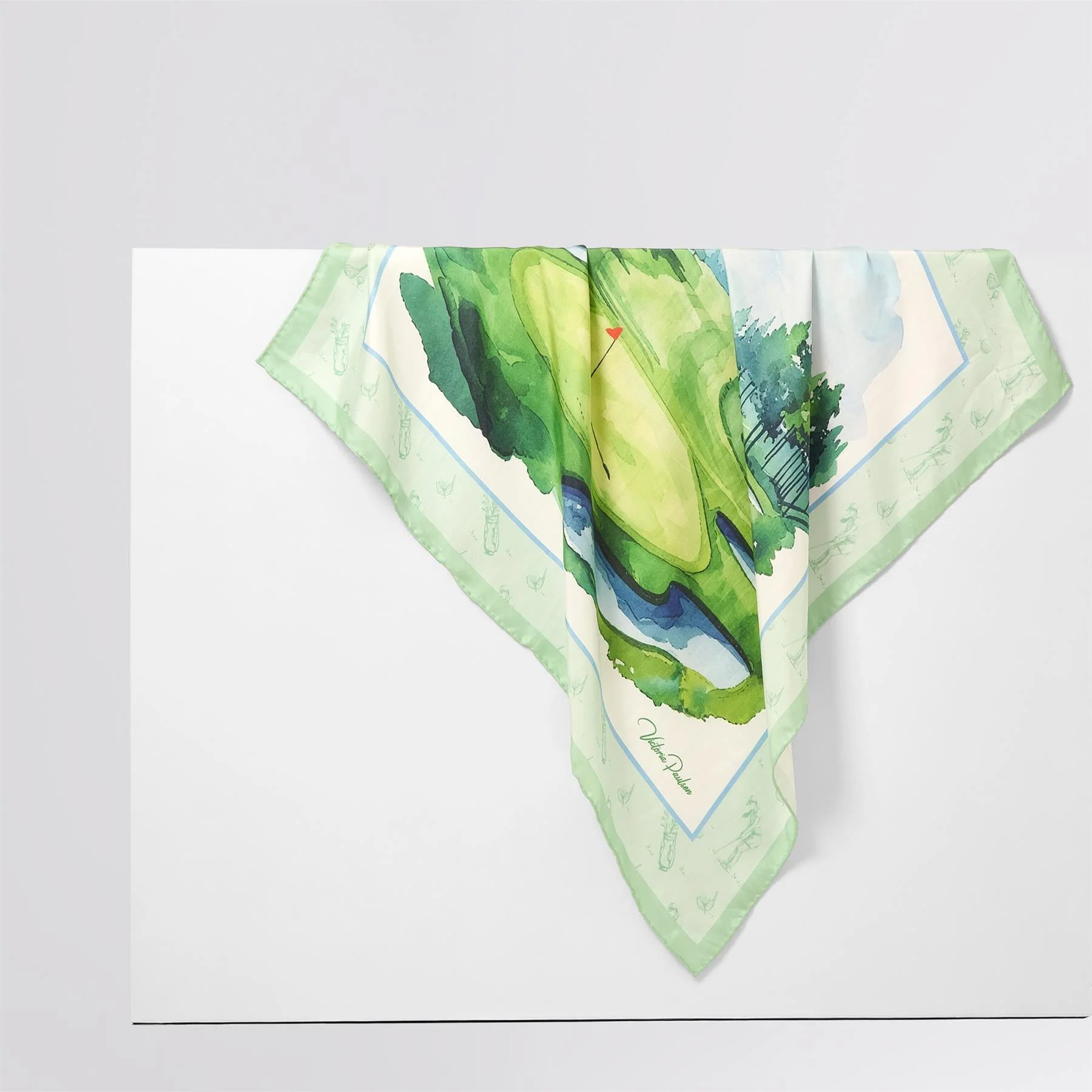 Handcrafted Silk Scarf Green - Image 3