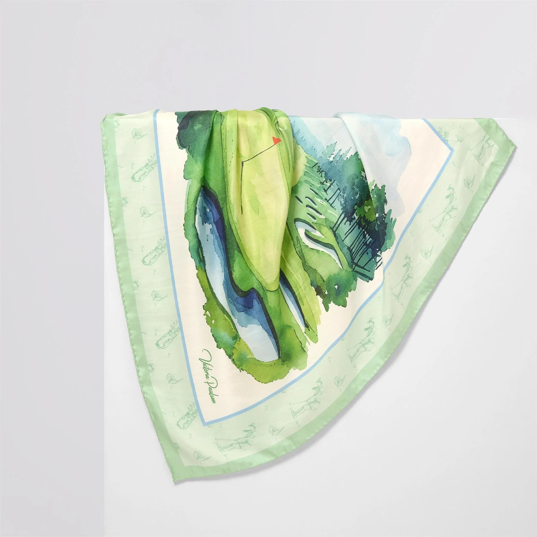 Handcrafted Silk Scarf Green - Image 4
