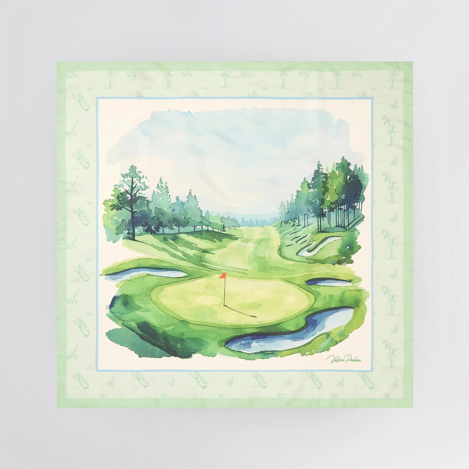 Handcrafted Silk Scarf Green - Image 5