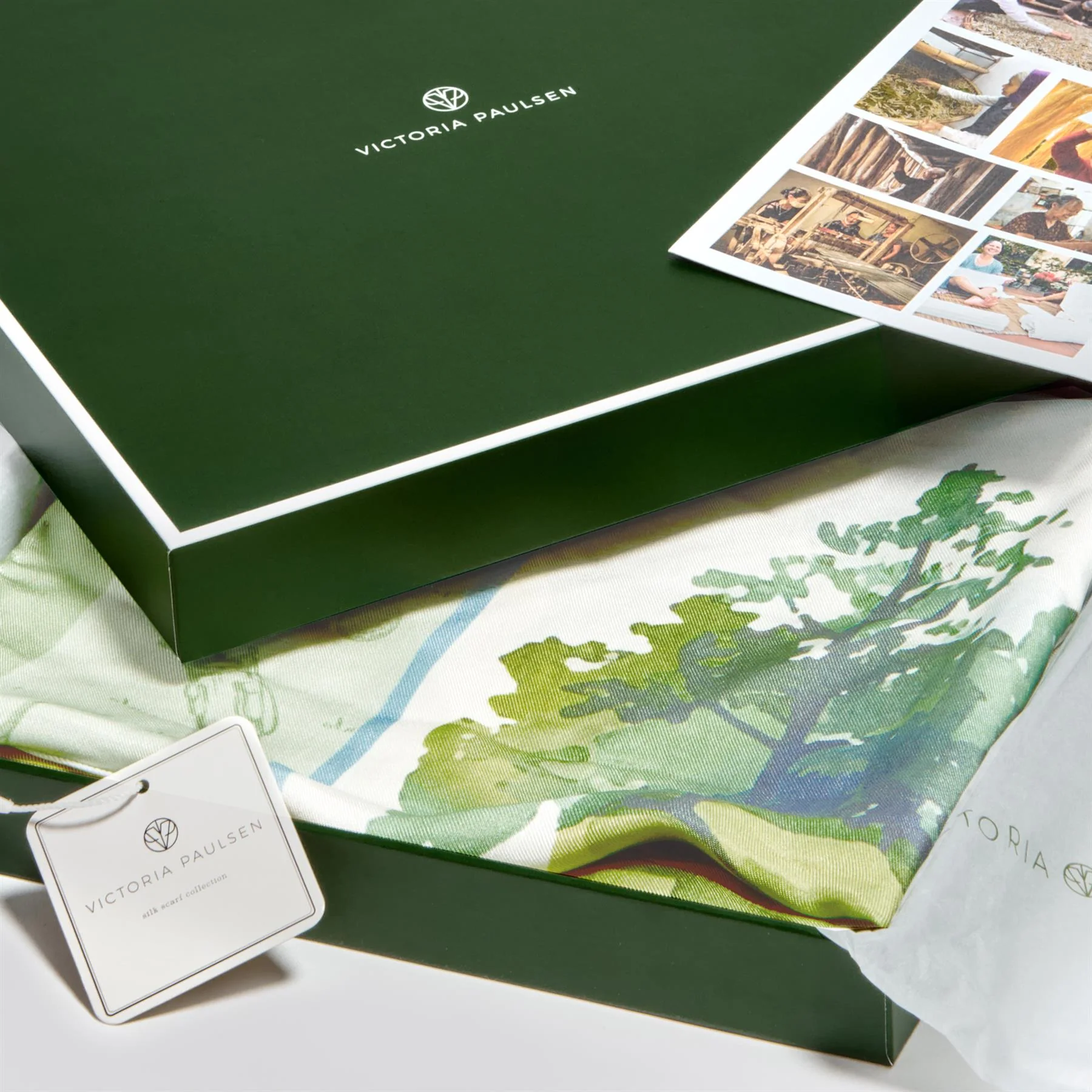 Handcrafted Silk Scarf Green - Image 8