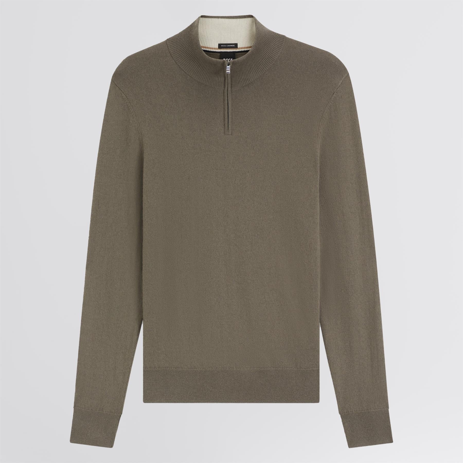 H-Hemarlo Wool Quarter Zip Open Brown - Image 6