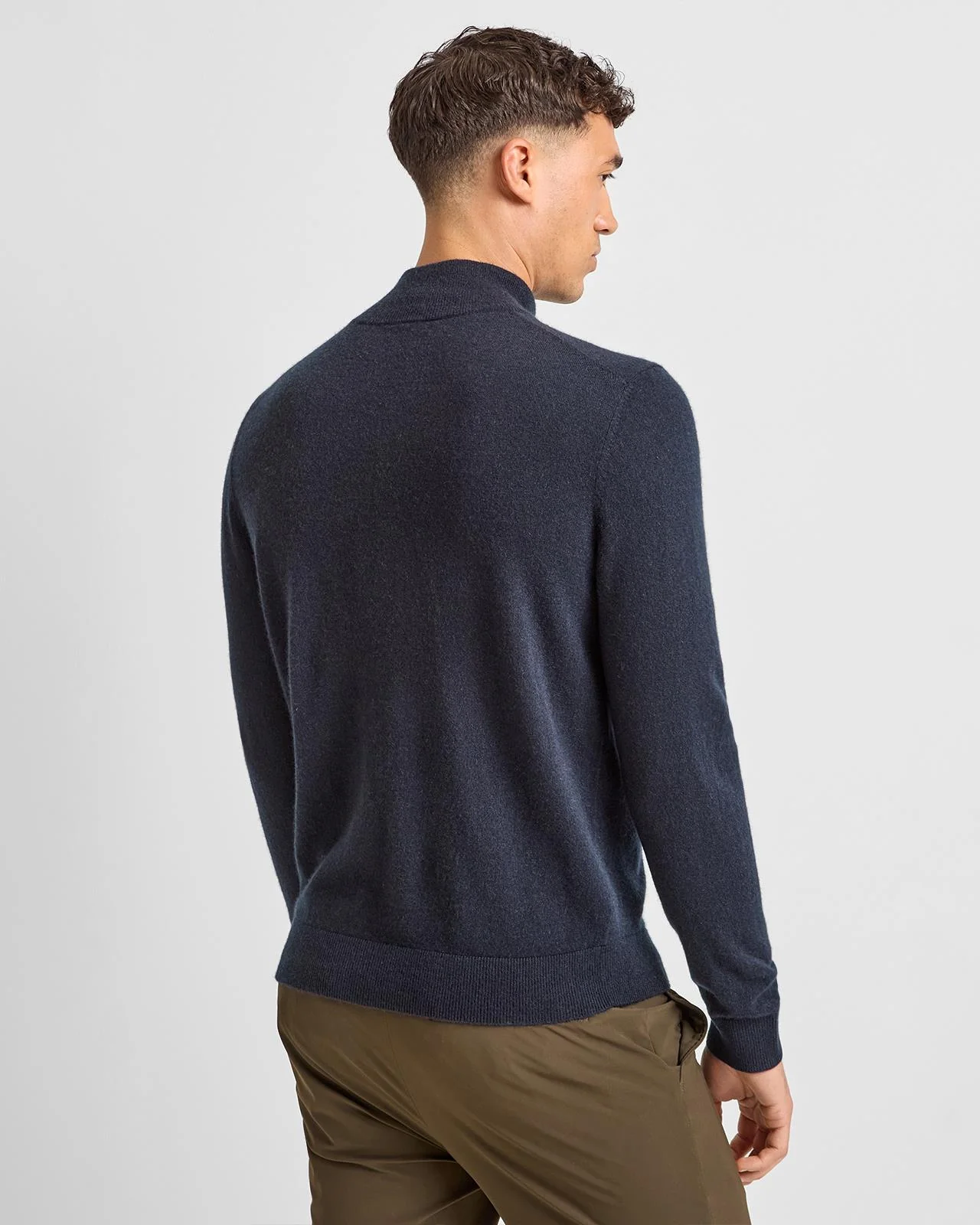 H-Hevoluto Cashmere Full Zip Dark Blue - Image 2
