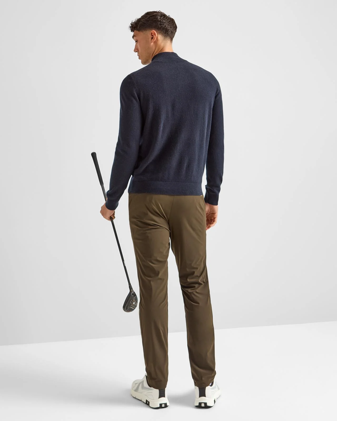 H-Hevoluto Cashmere Full Zip Dark Blue - Image 4
