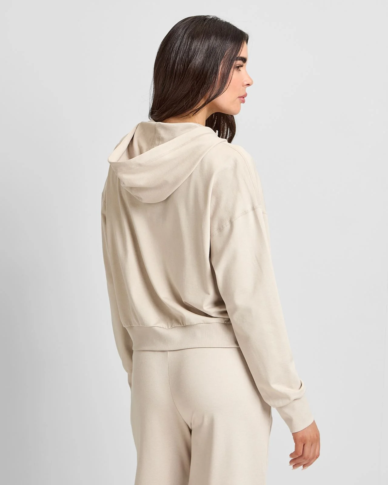 Halo Modern Full Zip Hoodie Ecru Heather - Image 2