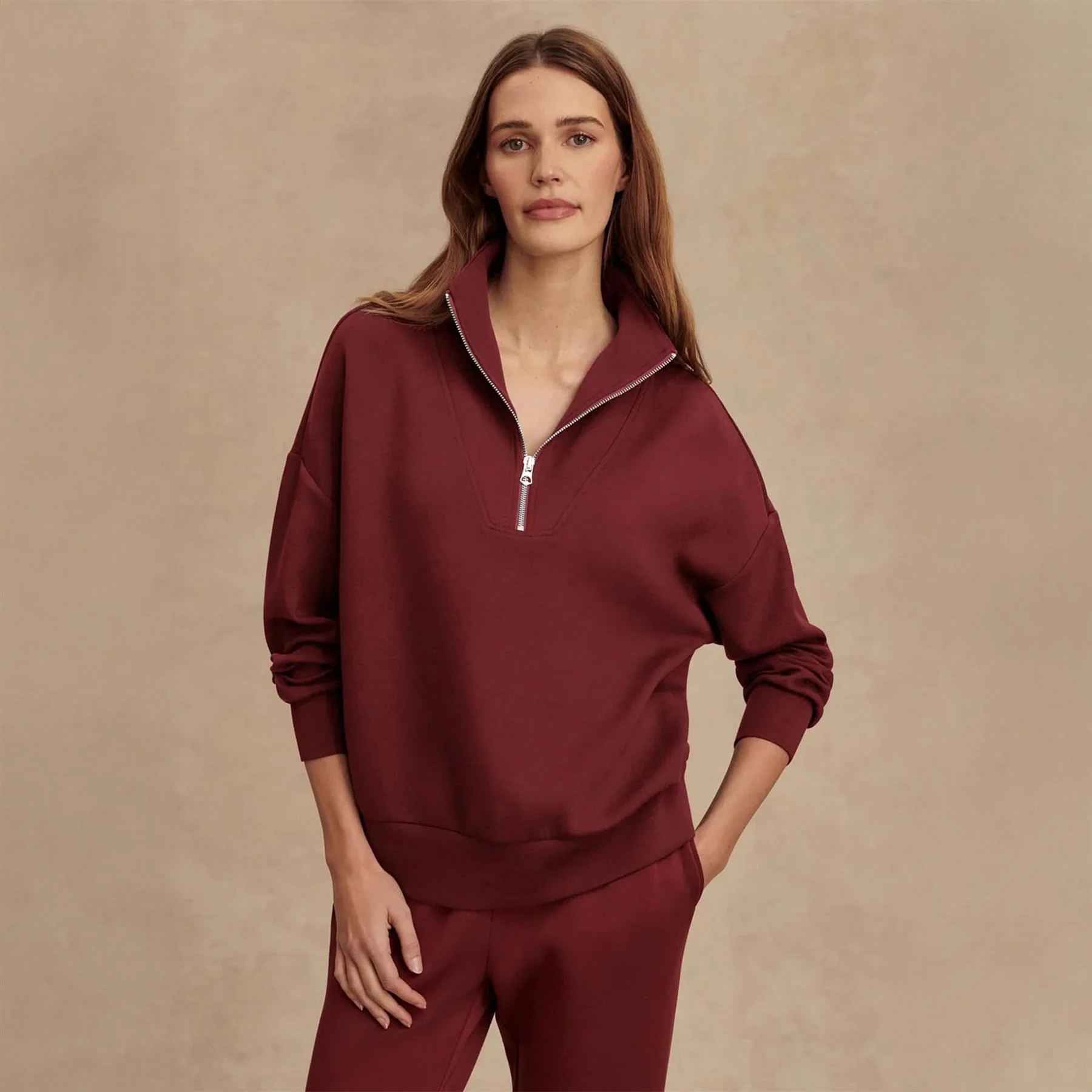 Hawley Half Zip Sweat Cinnamon - Image 3