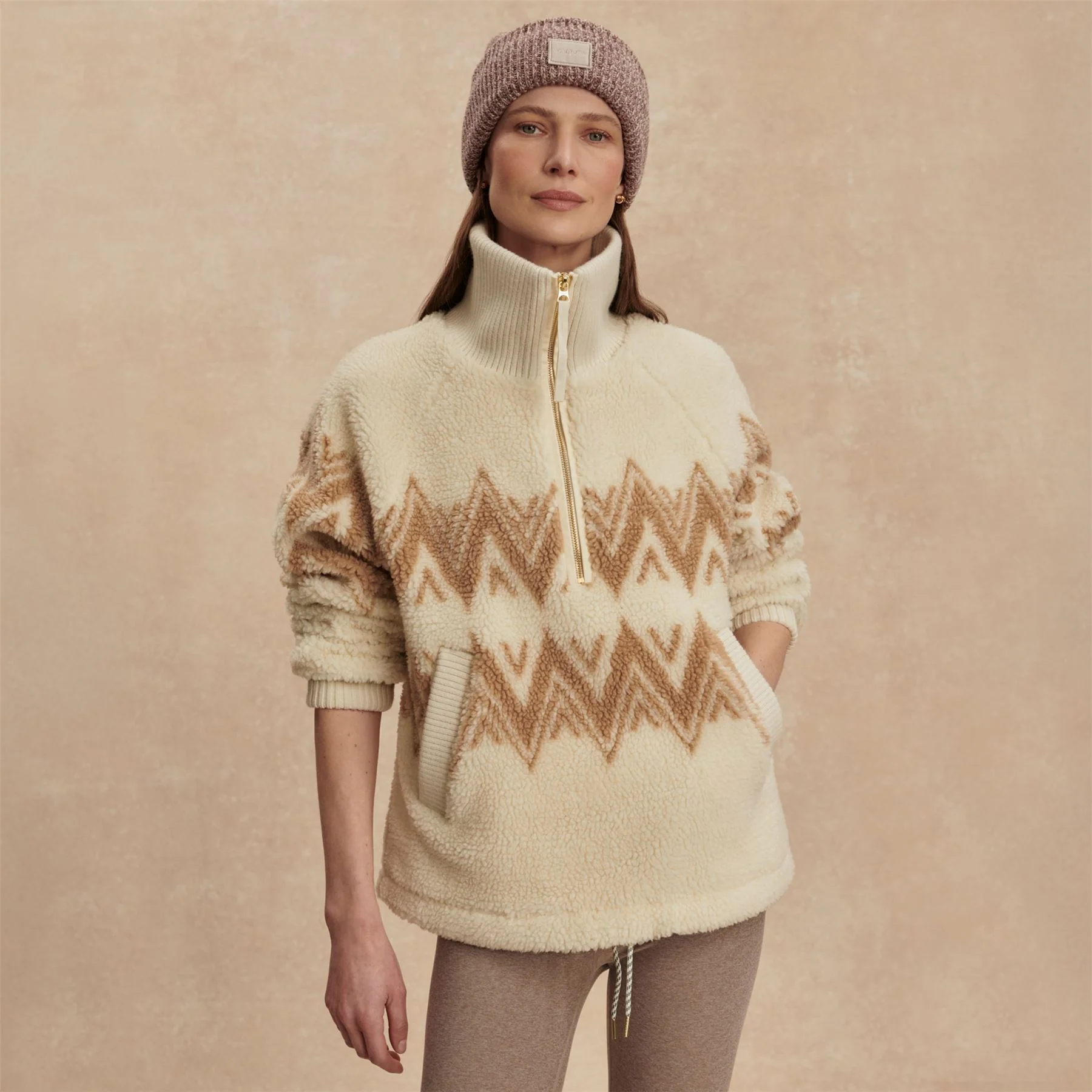 Hendrik Half Zip Sherpa Egret