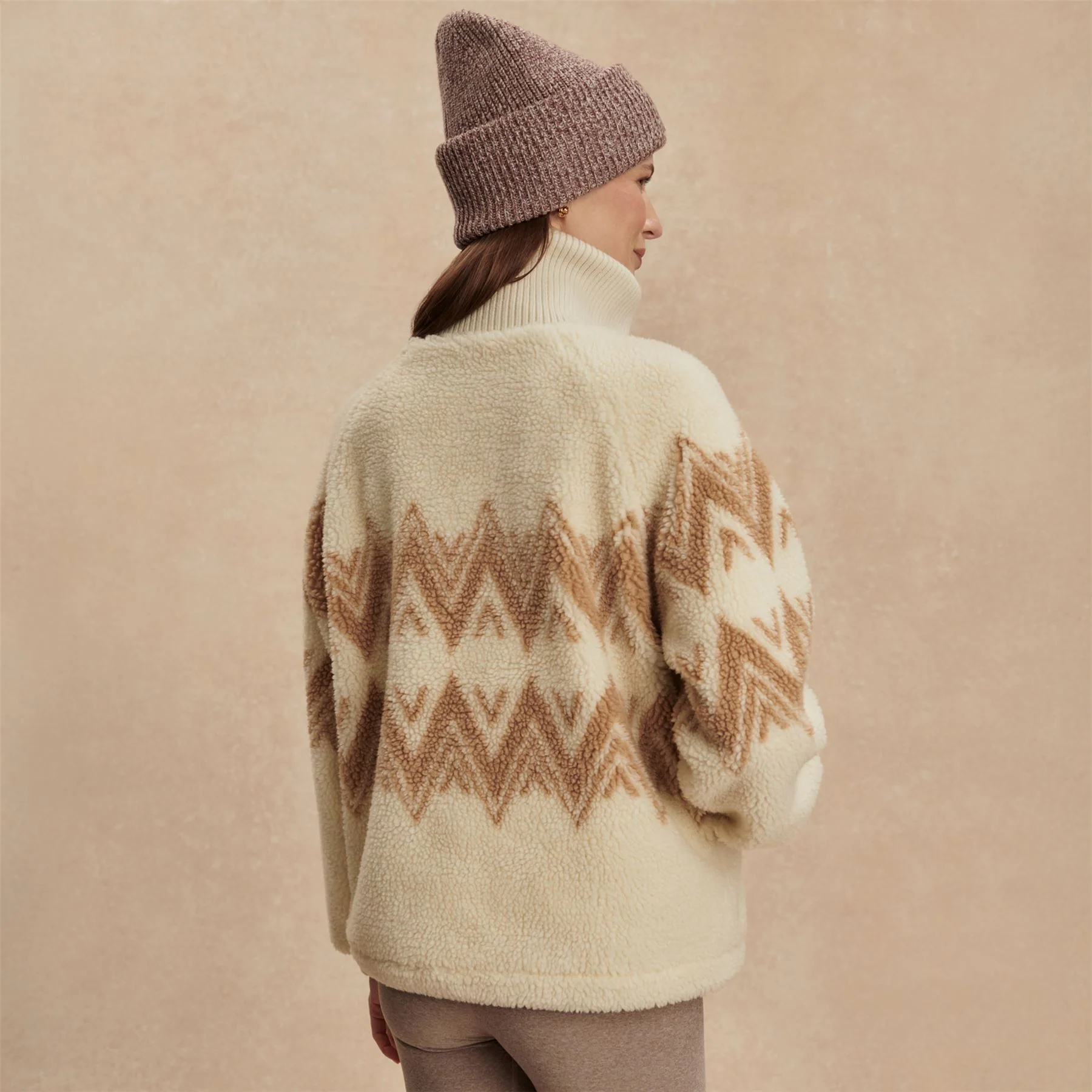 Hendrik Half Zip Sherpa Egret - Image 2