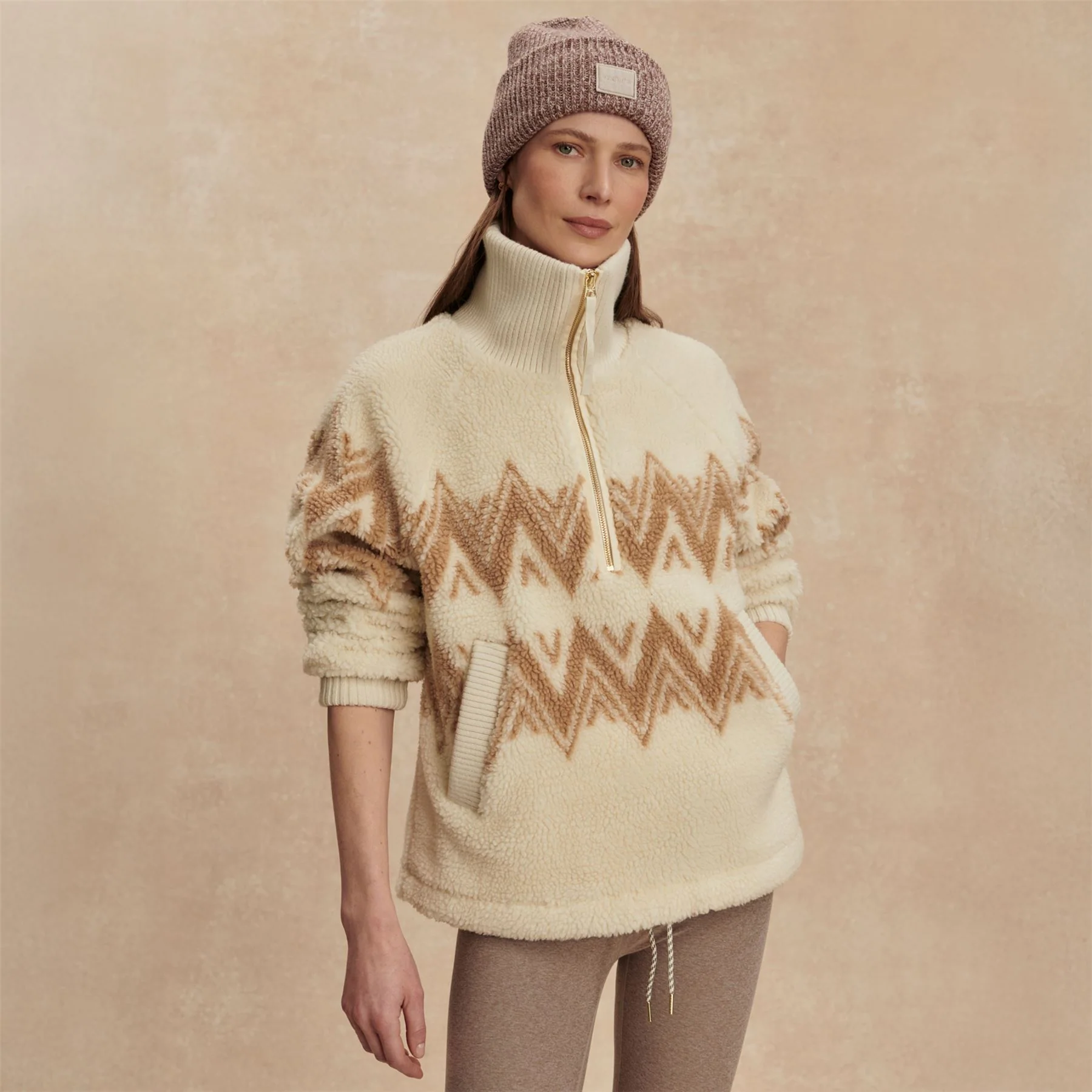 Hendrik Half Zip Sherpa Egret - Image 5