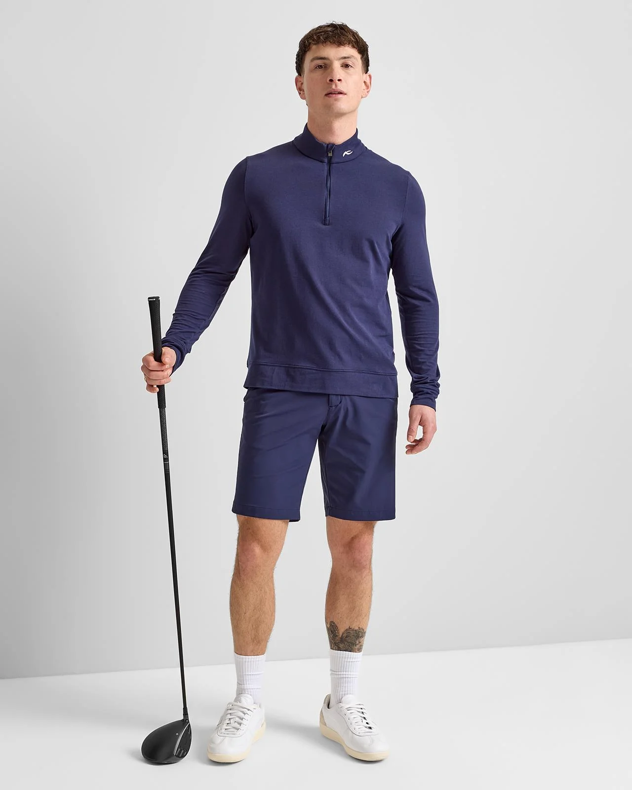Hollow Pima Half-Zip Atlanta Blue - Image 3