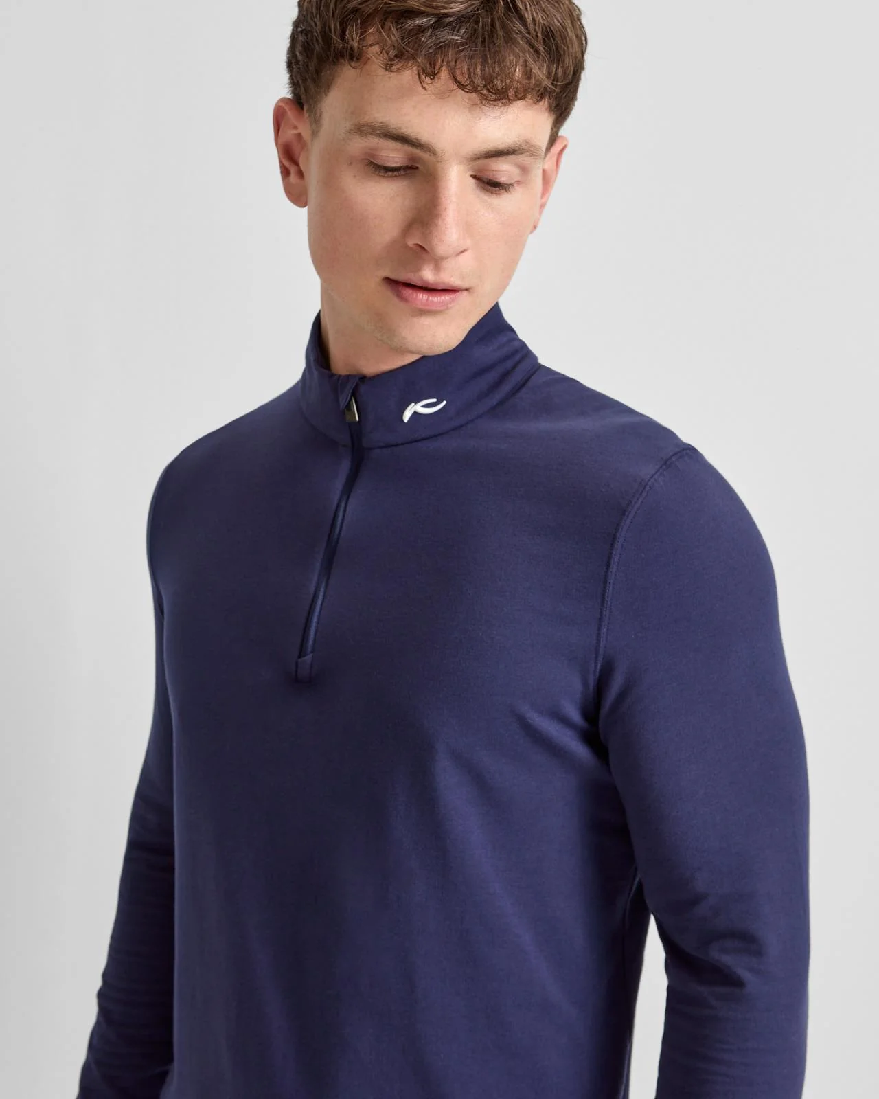 Hollow Pima Half-Zip Atlanta Blue - Image 5