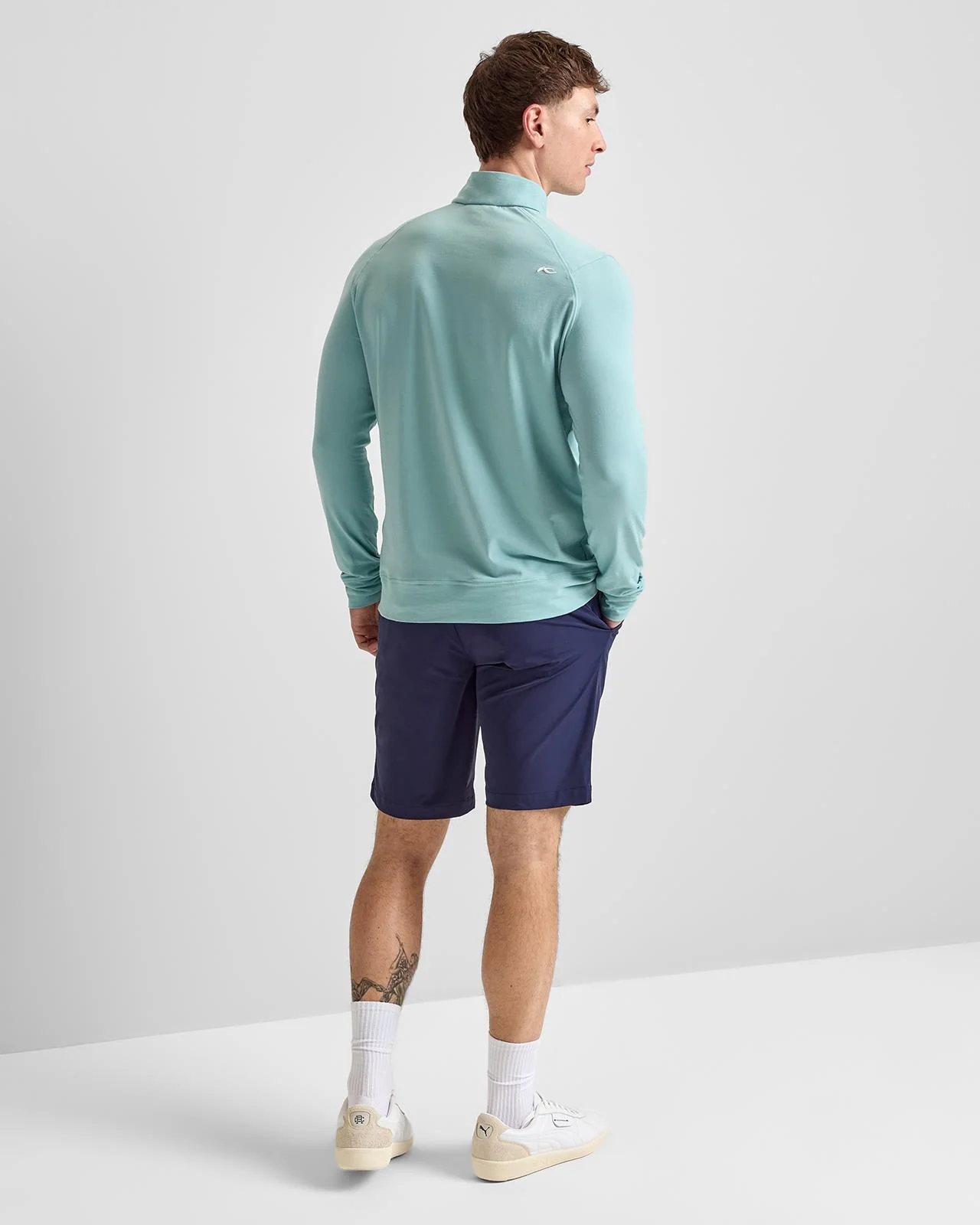 Hollow Pima Half Zip Mid Layer Riverbank - Image 4
