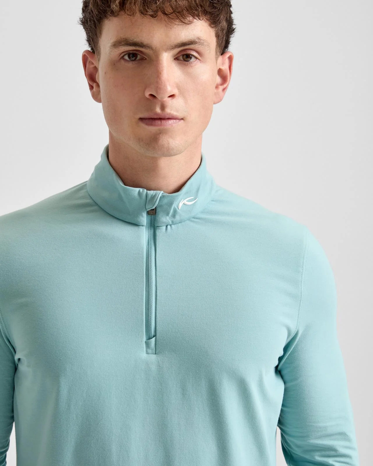 Hollow Pima Half Zip Mid Layer Riverbank - Image 5