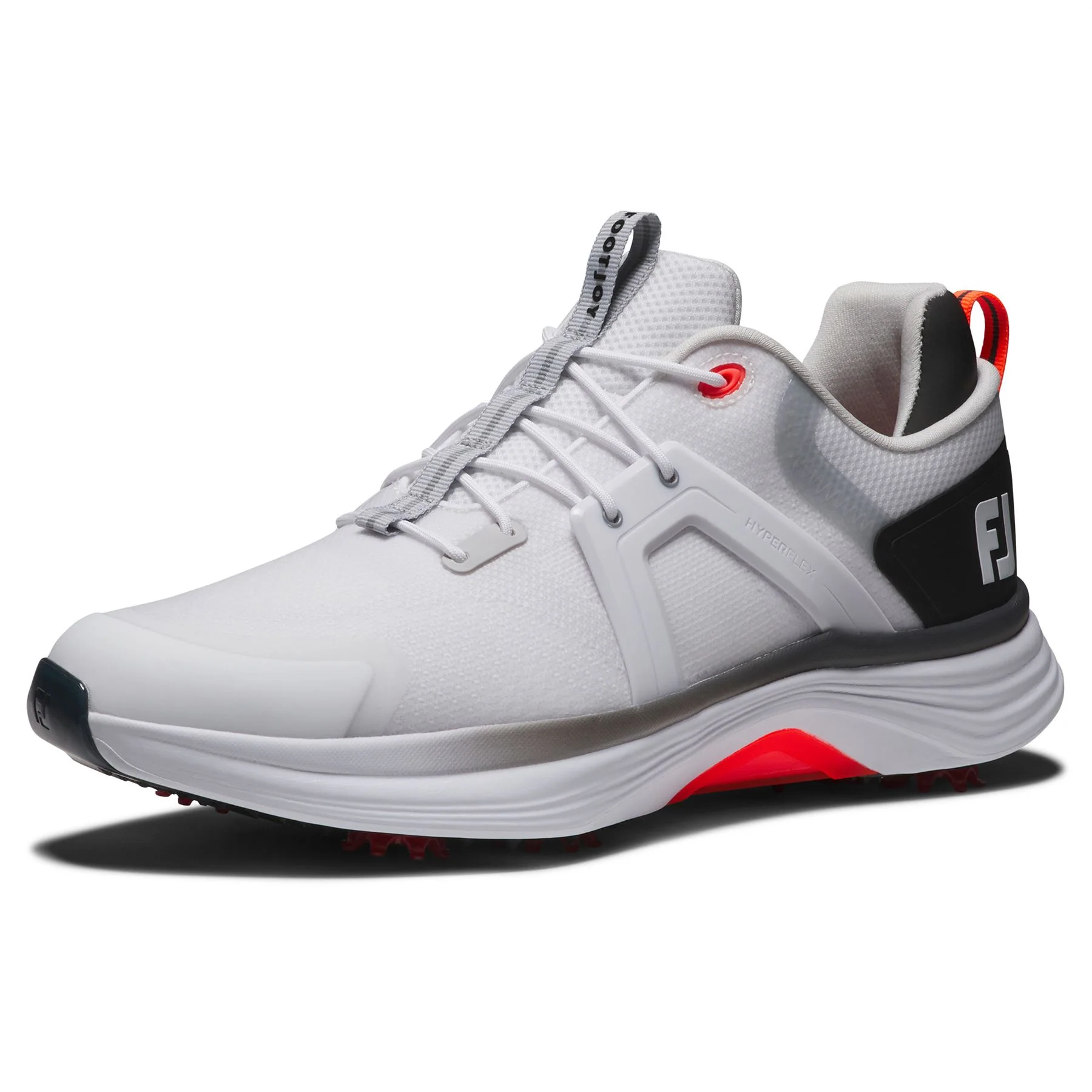 Hyperflex Spiked Golf Shoes White/Black/Red - Image 2