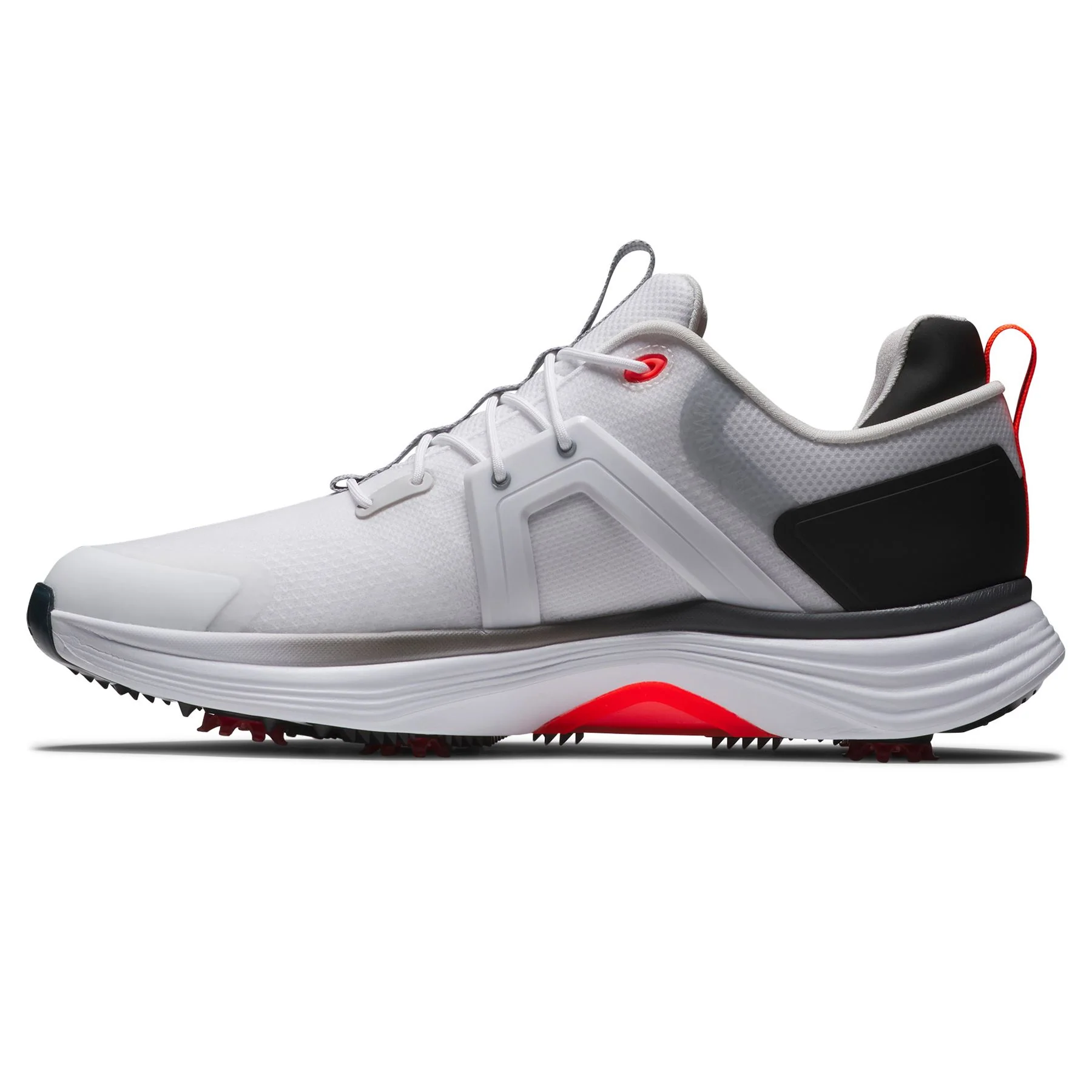 Hyperflex Spiked Golf Shoes White/Black/Red - Image 3