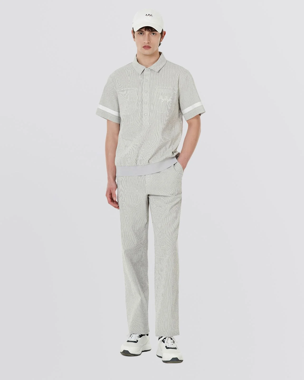 Jean Polo Shirt Co-Ord Grey - Image 3