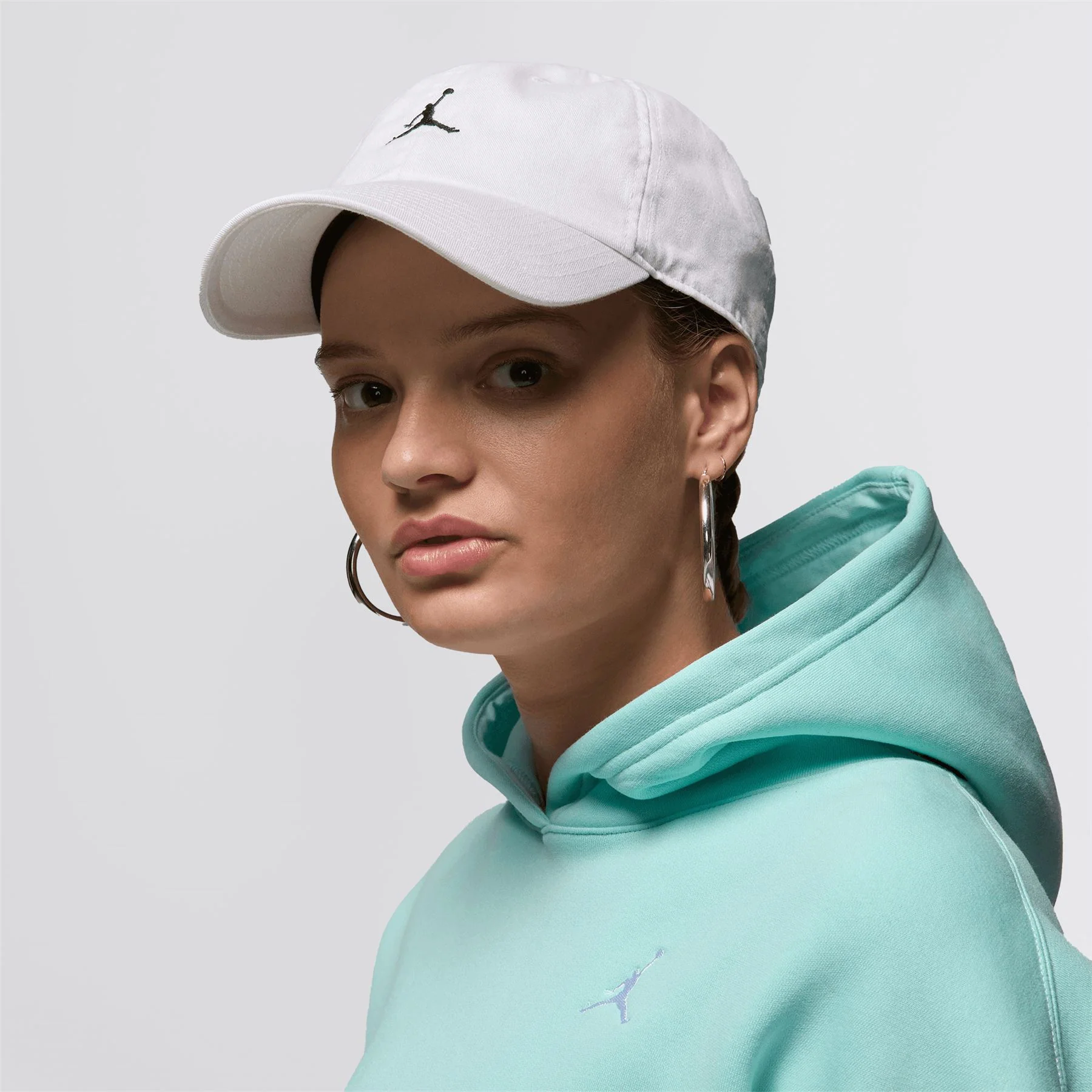 Jordan Club Unstructured Curved-Bill Hat White/Black - Image 4