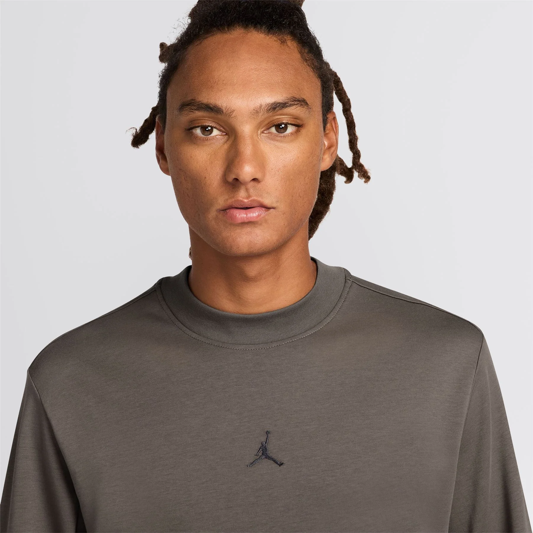 Jordan Dri-FIT Golf LS Mock Neck Sweatshirt Olive Grey/Anthracite - Image 3