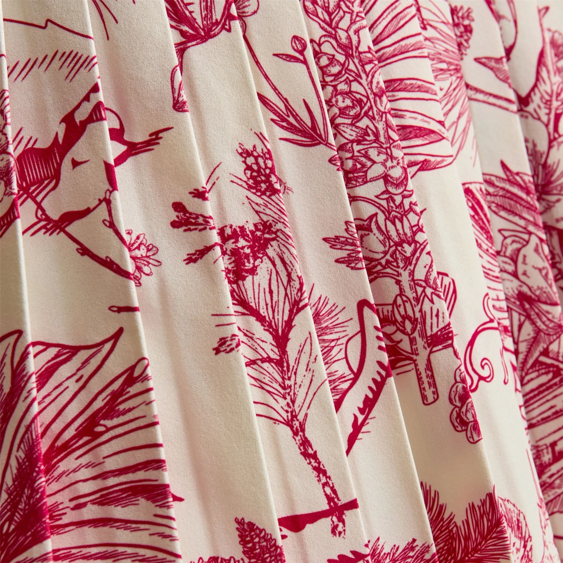 Knife Pleat Skirt Red Botanical - Image 6