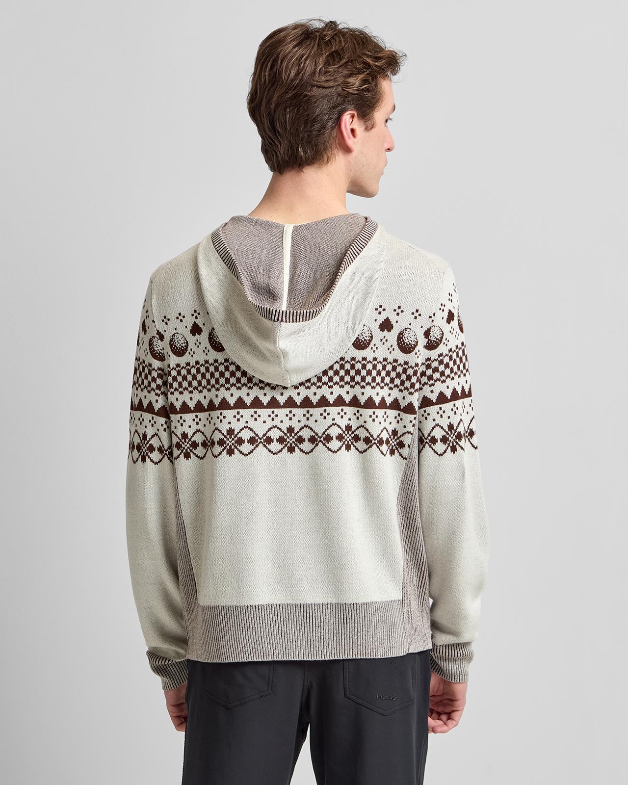 Knit Zip Hoodie Cream - Image 2