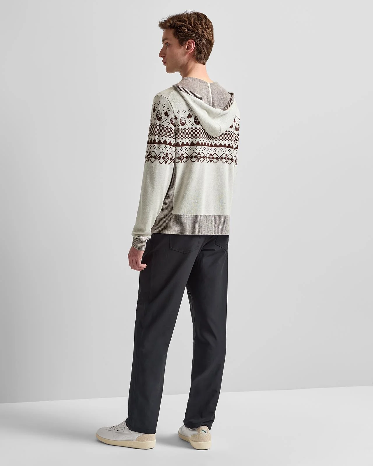 Knit Zip Hoodie Cream - Image 4