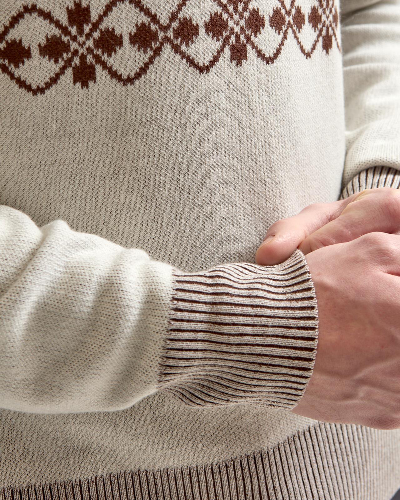 Knit Zip Hoodie Cream - Image 6