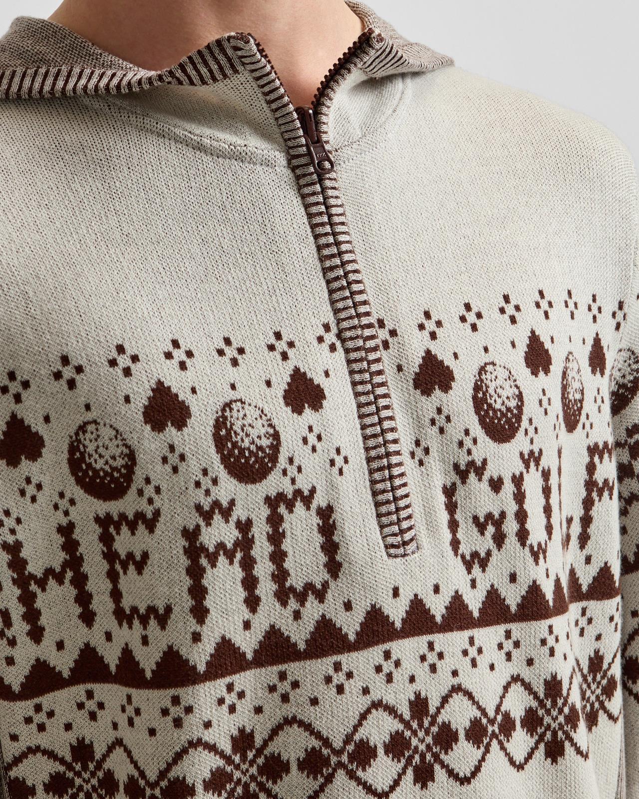 Knit Zip Hoodie Cream - Image 7