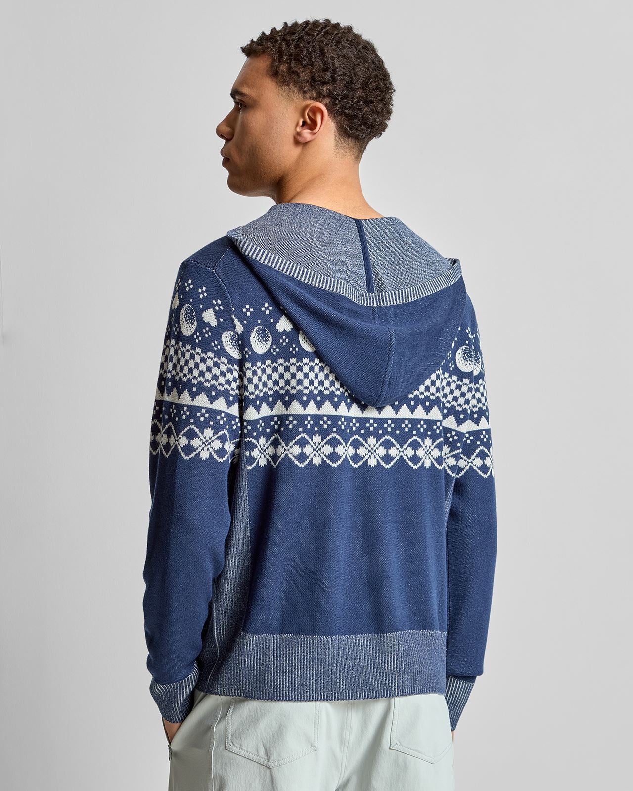 Knit Zip Hoodie Navy - Image 2